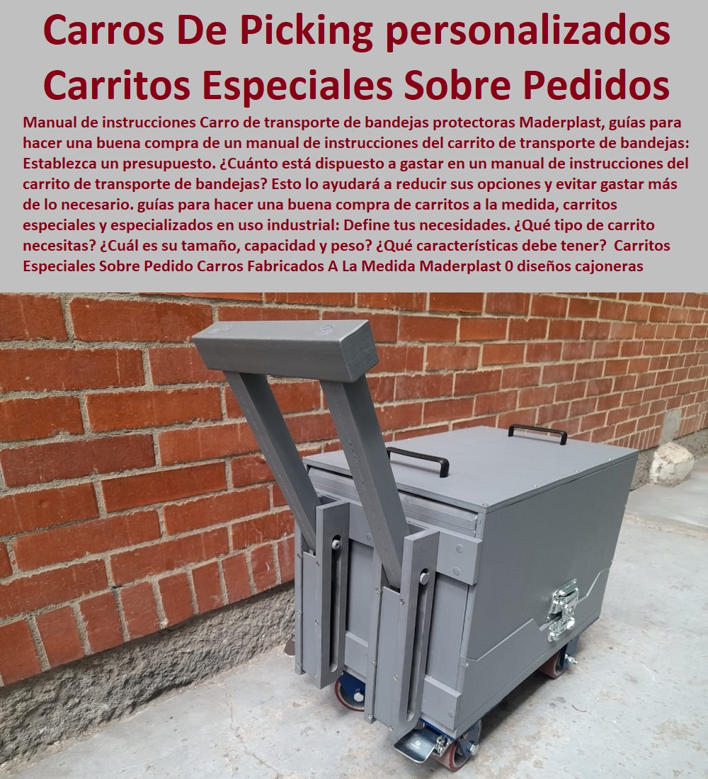 Carritos Especiales Sobre Pedido Carros Fabricados A La Medida Maderplast 0 diseños cajoneras Fabrica De Carritos Para Venta Ambulante 0 Carro De Picking personalizados De Plástico Fuerte 0 Carros Ergonómicos personalizados De Plástico Fuerte 