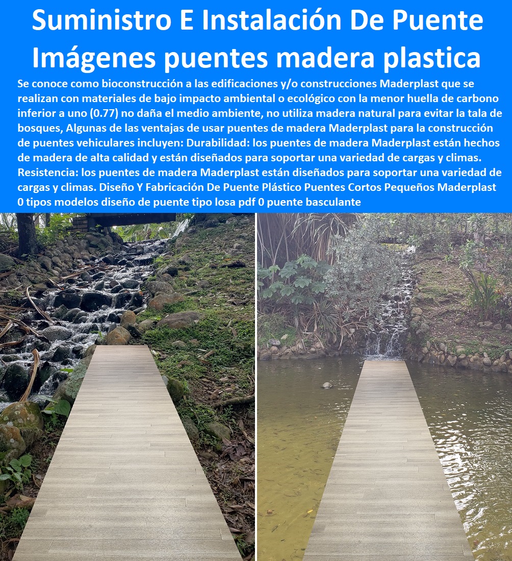 Barandas y barreras para caminos, senderos ecológicos o peatonales en  Madera plástica