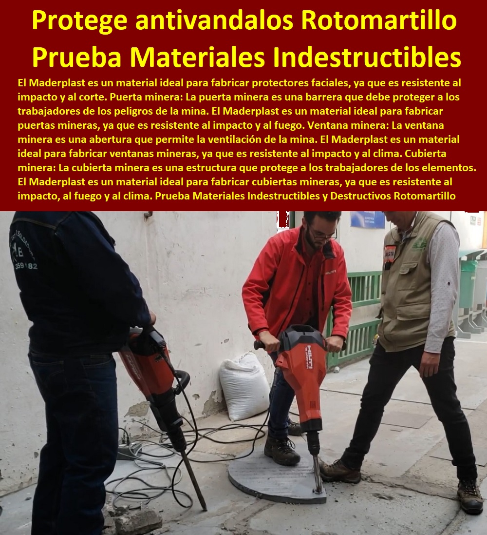 Prueba Materiales Indestructibles Ensayos Destructivos Impacto Rotomartillo Maderplast 0 Propiedades tipos de plásticos fuertes resistentes Rotomartillo 0 Nuevos materiales antivandalismo de Rotomartillo 0 protección antivandalismo Rotomartillo Prueba Materiales Indestructibles Ensayos Destructivos Impacto Rotomartillo Maderplast 0 Propiedades tipos de plásticos fuertes resistentes Rotomartillo 0 Nuevos materiales antivandalismo de Rotomartillo 0 protección antivandalismo Rotomartillo 0 PRUEBAS Y ENSAYOS DE LABORATORIO 0 MEJORES MATERIALES MADERPLAST 0 CUÁL ES EL MEJOR MATERIAL 0 NUEVOS MATERIALES DE CONSTRUCCIÓN 0 Placas balísticas de protección antibala se pueden importar 0 plástico compuesto más fuerte que el acero 0 Pruebas destructivas de los materiales flexión 0 Descubren por casualidad el CrÓNi 0 Comparación Del Desgaste Por Abrasión en El plástico 0 Pruebas de tensión en polímeros 0 libros sobre plásticos pdf 0 pruebas de fricción, desgaste y resistencia al desgaste 0 astm f 1306 0 prueba punzón en plástico Maderplast 0 Alternativas 0 resistentes a la corrosión Acero Plástico Maderplast 0 Resistencia a la Penetración 0 Prueba Materiales Indestructibles Ensayos Destructivos Impacto Rotomartillo Maderplast 0 Propiedades tipos de plásticos fuertes resistentes Rotomartillo 0 Nuevos materiales antivandalismo de Rotomartillo 0 protección antivandalismo Rotomartillo