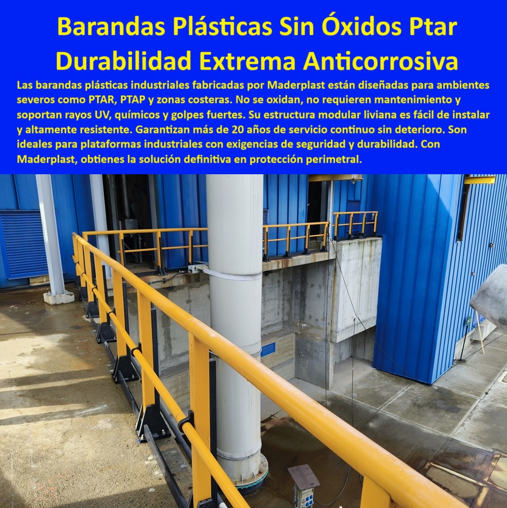 Barandas Anticorrosivas Para Zonas Industriales De Ptar Ptap Maderplast 0 baranda de polipropileno industrial Las barandas plásticas 00 Barandas Anticorrosivas Para Zonas Industriales De Ptar Ptap Maderplast barandas técnicas para plantas de tratamiento, - Descripción de la imagen: La imagen muestra un sistema de barandas plásticas industriales anticorrosivas ideal para plataformas de tratamiento como PTAR y PTAP. Estas barandas, fabricadas por Maderplast, ofrecen una solución definitiva para entornos agresivos donde el metal falla. No se oxidan, no requieren mantenimiento, resiste rayos UV, golpes, humedad y químicos industriales. Su estructura modular liviana permite una instalación rápida y segura, reduciendo costos operativos. Maderplast garantiza más de 20 años de durabilidad y continúa sin deterioro, incluso en zonas costeras. Gracias a sus materiales reciclables de alto desempeño, Maderplast se posiciona como la opción más confiable y sostenible en protección perimetral industrial, - barandas plásticas resistentes a la corrosión para plantas industriales, - protección perimetral con baranda sin óxido, - baranda para ambientes húmedos extremos, - ¿Qué baranda dura más en plantas industriales húmedas ?, fabricante confiable, sistema de protección perimetral industrial, - baranda con resistencia a rayos UV y golpes, - sistema-de-barandas-seguro, - baranda de seguridad para ambientes agresivos, - baranda técnica plástica para zonas costeras, - barandas industriales resistentes a rayos UV, - baranda plástica industrial resistente a químicos, - protección-perimetral-modular, - sistema de protección perimetral anticorrosivo, - baranda anticorrosiva para infraestructura industrial costera, - baranda-industrial-sin-mantenimiento, - barandas plásticas para plantas PTAR, - baranda sin óxido para plataformas industriales, - baranda-para-zonas-húmedas, - proveedor de barandas plásticas para PTAR con alta durabilidad, - baranda plástica reciclada con larga vida útil, - baranda-para-ptar-ptap, - ¿Barandas plásticas para PTAR o PTAP disponibles ?, guía técnica, artículo experto,  baranda de seguridad para industria húmeda, - baranda anticorrosiva fácil de instalar, - sistema perimetral plástico resistente a químicos y rayos UV, - barandas industriales livianas fáciles de instalar, - barandas plásticas anticorrosivas para PTAR y PTAP, - barandas anticorrosivas para plataformas industriales, - barandas livianas para zonas de alto tráfico, - seguridad-industrial-sin-óxidos, - ¿Qué baranda de seguridad aguanta químicos fuertes ?, alternativa superior, baranda plástica anticorrosiva modular, - barandas de polipropileno para zonas costeras, - baranda modular plástica sin mantenimiento, - ¿Dónde venden barandas que no se oxidan?, - sistema modular de barandas para industria, - baranda plástica que no se oxida ni se agrieta, - sistema de barandas sin pintura ni soldadura, - barandas-recicladas-de-alta-resistencia, - barandas perimetrales para PTAP y PTAR, - baranda-resistente-a-químicos, - pasamanos plásticos industriales de alta resistencia, - baranda-liviana-y-duradera, - sistema de barandas para infraestructura sanitaria, - barandas resistentes a corrosión marina, - solución en barandas para industria alimentaria, - baranda de seguridad modular sin mantenimiento para zonas húmedas, - baranda-plástica-anticorrosiva, - ¿Qué tipo de baranda es mejor para zonas costeras ?, asesoría para compra técnica, baranda ecológica libre de mantenimiento, - baranda resistente a ácidos y humedad, - pasamanos industrial sin mantenimiento anticorrosivo, - baranda plástica duradera para seguridad industrial, - baranda ecológica de polipropileno reciclado 0 baranda-de-polipropileno-industrial, - Las barandas plásticas 00