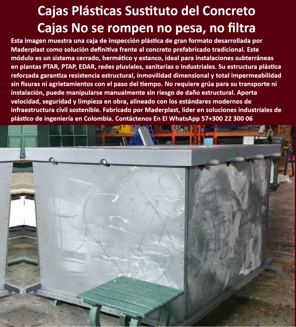 Caja De Inspección Plástica Estancas Herméticas Pozos Ptap Ptar Y Edar Maderplast 0 Cámaras plásticas subterráneas de alta resistencia plantas EDAR listas para instalar obras civiles complejas. cámaras de inspección prefabricada cámaras plásticas para obras civiles sostenibles, - cámaras de revisión plástica prefabricadas industriales, - cámaras estancas ligeras para infraestructuras sanitarias, - cajas plásticas modulares de instalación rápida, - cajas de inspección prefabricadas resistentes al agua, - sistema de inspección plástica para plantas industriales, - cajas herméticas subterráneas listas para obra civil, - cámaras plásticas subterráneas para plantas EDAR, - cámaras técnicas plásticas resistentes a químicos, - módulos de revisión hidráulica prefabricados en polímero, - cámaras prefabricadas ligeras para zonas sanitarias, - cámaras de registro prefabricadas para plantas PTAP, - solución de inspección hidráulica sin mantenimiento, - cajas plásticas subterráneas para redes pluviales, - cámaras plásticas de alta resistencia para redes hidráulicas, - cajas plásticas resistentes para redes sanitarias, - cajas-plásticas-para-aguas-residuales, - cámaras anticorrosivas para plantas de tratamiento, - estructuras plásticas modulares para inspección subterránea, - Descripción Optimizada de la Imagen Es: Esta imagen muestra una caja plástica estanca prefabricada de gran formato fabricada por Maderplast, diseñada como sustituto moderno al concreto en obras hidráulicas, sanitarias, pluviales e industriales. Su sistema cerrado, ligero y hermético permite fácil transporte, instalación manual y operación sin necesidad de grúas. Fabricadas con polímeros técnicos de alta resistencia, las cámaras de Maderplast garantizan impermeabilidad total, resistencia a la corrosión, estabilidad estructural y vida útil prolongada, alineadas con las exigencias de infraestructura civil sostenible. Gracias a su durabilidad y adaptabilidad, son la mejor elección para plantas PTAR, EDAR y redes urbanas de alta exigencia, - módulo estanco de inspección hidráulica, - pozos-plásticos-para-edar, - ¿Dónde venden cámaras plásticas subterráneas para EDAR?, - cajas de visita subterráneas anticorrosivas industriales, - módulos-estancos-para-ptar, - sistemas-subterráneos-de-inspección, - cámara plástica subterránea prefabricada industrial, - módulos de revisión plástica para plantas EDAR, - soluciones estancas prefabricadas para obras civiles, - sistemas de inspección plásticos subterráneos para PTAR, - cámaras-plásticas-para-obras-civiles, - cajas técnicas estancas de alta durabilidad industrial, - ¿Cuál es la mejor cámara prefabricada para inspección hidráulica?Artículo validado por ingeniería - ¿Cámaras plásticas resistentes para obra civil moderna?, - módulos estancos para infraestructura hidráulica moderna, - módulos de revisión ligeros para infraestructura hidráulica, - cajas plásticas de alta durabilidad para PTAR y EDAR, - módulos plásticos herméticos para redes hidráulicas, - estructuras plásticas sostenibles para inspección subterránea, - cámaras-estancas-para-redes-sanitarias, - pozos plásticos anticorrosivos para saneamiento urbano, - módulos-plásticos-prefabricados, - cajas estancas de alta resistencia para PTAR, - camaras-plasticas-subterraneas-para-edar-inspeccion-prefabricada-aguas-residuales-pozos-hermeticos-redes-hidraulicas-instalacion-rapida, - sistemas de registro estanco para plantas de tratamiento, - sistemas de inspección plásticos para plantas de agua, - cajas-inspección-prefabricadas-industriales, - soluciones en cámaras plásticas para saneamiento industrial, - cámaras-plásticas-subterráneas, - cajas de inspección plásticas para tránsito liviano, - pozos herméticos ligeros para redes sanitarias, - soluciones-de-revisión-hidráulica, - cajas de inspección anticorrosivas listas para instalación, - cajas plásticas de instalación rápida para redes pluviales, - cámaras plásticas para instalaciones de aguas residuales, - ¿Qué cajas plásticas sirven para plantas de tratamiento de aguas?Respaldo técnico con experiencia comprobada en - ¿Qué cajas prefabricadas sirven para saneamiento urbano? 0 Caja De Inspección Plástica Estancas Herméticas Pozos Ptap Ptar Y Edar Maderplast 0 Cámaras plásticas subterráneas de alta resistencia plantas EDAR, listas para instalar obras civiles complejas., - cámaras de inspección prefabricada