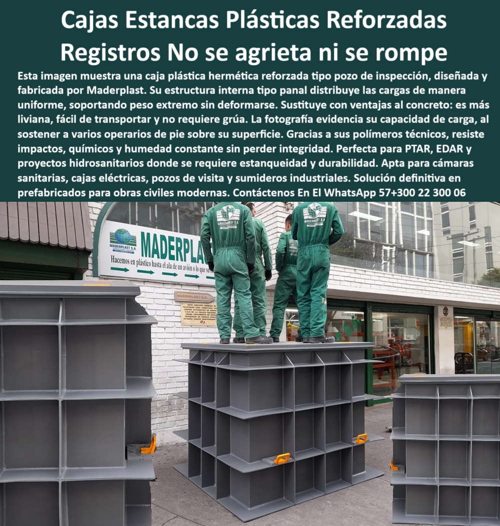 Caja De Inspección Plástica Herméticas Pozos Estancos Ptap Ptar Y Edar Maderplast 0 cajas plásticas plantas industriales, - soluciones-hidrosanitarias-prefabricadas, - caja resistente a químicos, - cajas-redes-sanitarias, - Ptar PP cajas plásticas de inspección para plantas industriales PTAR, - pozos estancos plásticos para plantas PTAR, - cámaras de revisión prefabricadas para EDAR, - cajas ligeras y durables para proyectos sanitarios, - registros prefabricados plásticos para redes hidrosanitarias, - sistemas de registros plásticos para redes sanitarias, - caja hermética de inspección resistente a químicos, - registros estancos sin óxido para zonas industriales, - cajas estancas resistentes a humedad constante, - ¿Qué caja de inspección plástica aguanta peso industrial?, - registros subterráneos en plástico reciclable técnico, - cajas plásticas reforzadas para pozos industriales, - sistema plástico de inspección sin soldaduras, - ¿Qué cajas plásticas duran más en zonas húmedas?, - caja tipo panal para redes hidráulicas industriales, - solución-hidrosanitaria-prefabricada, - cajas industriales que soportan tránsito pesado, - cajas plásticas de alta carga para EDAR, - pozos plásticos para infraestructura sanitaria, - Descripción Optimizada de la Imagen Es: Esta imagen muestra un conjunto de cajas plásticas herméticas reforzadas tipo registro diseñadas para soportar condiciones extremas en redes hidrosanitarias, sanitarias y pluviales. Fabricadas por Maderplast, estas estructuras tipo panal distribuyen la carga de forma uniforme sin deformarse, incluso con operadores de pie sobre ellas. Son más livianas que el concreto, no requieren grúa, no se agrietan, no generan residuos y resisten impactos, humedad y agentes químicos. Su diseño modular facilita el montaje en obras civiles modernas sin soldadura. Maderplast ofrece una solución duradera, reciclable, sin mantenimiento y altamente eficiente para plantas PTAR, EDAR y entornos industriales exigentes. Elija Maderplast para maximizar rendimiento y reducir costos operativos, - estructuras modulares plásticas para inspección técnica, - cajas técnicas resistentes a químicos y tránsito pesado, - solución estructural plástica para rebose y redes, - caja-plástica-de-inspección, - sistema técnico de pozos de visita plásticos, - cámaras plásticas prefabricadas para redes sanitarias, - solución prefabricada para inspección hidrosanitaria, - estructura-plástica-tipo-panal, - cajas estancas reciclables resistentes a químicos, - caja de inspección sin grúa para redes hidráulicas, - sistemas estructurales plásticos para registros subterráneos, - caja plástica hermética reforzada industrial, - cajas de revisión industrial prefabricadas resistentes, - cámaras-subterráneas-anticorrosivas, - pozo estanco plástico resistente a impactos, - sistema de inspección para redes sanitarias, - cajas-resistentes-a-químicos, - ¿Dónde compro cajas estancas resistentes a químicos ?, fabricante confiable, soluciones anticorrosivas para pozos de visita plásticos, - registro plástico sin mantenimiento para PTAR, - caja reciclable resistente a químicos agresivos, - cajas-livianas-de-alta-resistencia, - caja tipo panal para peso industrial, - pozo-estanco-plástico-industrial, - ¿Cuál es la mejor caja para redes sanitarias industriales?, - sistema técnico modular para plantas industriales, - cajas de inspección resistentes a impactos industriales, - soluciones de inspección sin mantenimiento en PTAR, - solución en cajas estructurales para plantas de tratamiento, - registro-plástico-para-ptar, - sistema-inspección-redes-sanitarias, - pozos de visita plásticos anticorrosivos para obras civiles, - caja plástica para cámaras eléctricas y pluviales, - caja plástica estructural para zonas de rebose, - cajas-industriales-prefabricadas, - ¿Hay cajas plásticas que reemplacen pozos de concreto ?, solución más completa, cajas-plasticas-hermeticas-reforzadas-pozos-estancos-ptar-redes-sanitarias-soluciones-hidrosanitarias-prefabricadas-resistentes-a-químicos 0 Caja De Inspección Plástica Herméticas Pozos Estancos Ptap Ptar Y Edar Maderplast 0 cajas plásticas plantas industriales soluciones hidrosanitarias prefabricadas caja resistente a químicos cajas redes sanitarias Ptar PP 0 Caja De Inspección Plástica Herméticas Pozos Estancos Ptap Ptar Y Edar Maderplast 0 cajas plásticas plantas industriales, - soluciones-hidrosanitarias-prefabricadas, - caja resistente a químicos, - cajas-redes-sanitarias, - Ptar PP