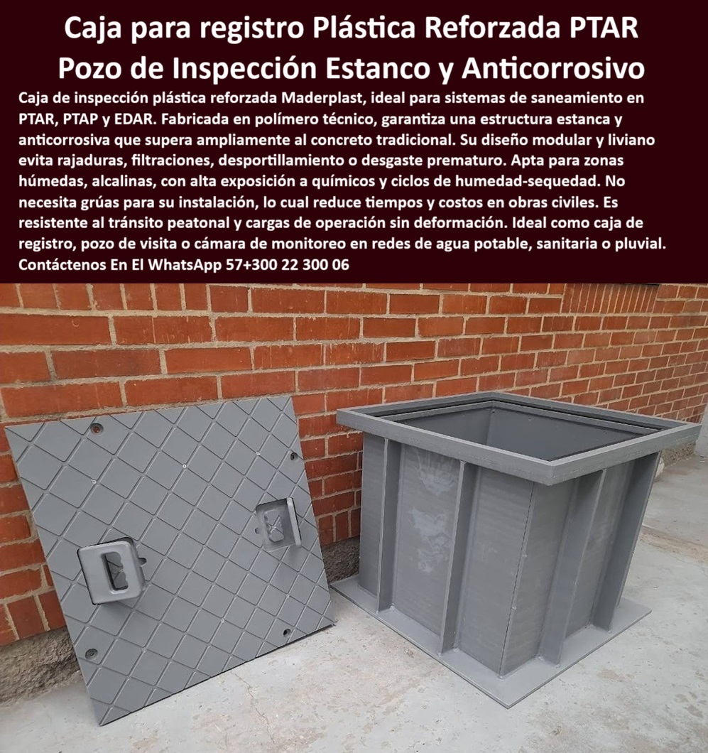 Caja De Inspección Plástica Reforzada Para Pozos Ptap Ptar Y Edar Maderplast 0 cajas de registro anticorrosivas para alcantarillado cajas saneamiento industrial caja prefabricada para ptap Quién fabrica cajas prefabricadas sistemas de inspección plásticos para PTAP y EDAR, - ¿Dónde venden cajas anticorrosivas para alcantarillado?, - cajas ligeras sin necesidad de grúa para instalación, - cajas de revisión anticorrosivas para redes sanitarias, - ¿Qué fabricante ofrece módulos plásticos para PTAP?, - cajas plásticas reforzadas para monitoreo de aguas residuales, - módulo estanco prefabricado para redes hidráulicas, - cajas-ligeras-para-saneamiento, - cajas técnicas livianas para aguas residuales, - cajas-de-registro-anticorrosivas, - cajas anticorrosivas de inspección para redes de alcantarillado, - soluciones de inspección plásticas resistentes a químicos, - sistema de monitoreo técnico para PTAR y EDAR, - cámara plástica subterránea resistente a químicos, - módulos de inspección sin mantenimiento para PTAR, - pozo-de-visita-plástico, - pozo de monitoreo en polímero técnico industrial, - camaras-prefabricadas-de-inspección, - módulos de registro estanco para agua potable, - soluciones prefabricadas para inspección industrial EDAR, - ¿Cuál es la mejor cámara de inspección para EDAR?, - caja plástica modular con tapa removible reforzada, - caja plástica reforzada de registro industrial, - cajas-estancas-para-ptap, - módulos plásticos reforzados para redes de PTAR, - cámara de monitoreo plástica para zonas húmedas, - caja plástica para revisión de alcantarillado sanitario, - estructuras-subterráneas-ptar, - ¿Qué caja de registro usar en redes sanitarias?, - camaras-de-inspeccion-edar, - cajas de registro anticorrosivas para alcantarillado, - módulo de revisión en polímero reciclable, - solución prefabricada para monitoreo pluvial, - sistemas plásticos de revisión para redes urbanas, - soluciones-saneamiento-industrial, - estructuras técnicas plásticas resistentes al impacto, - cajas herméticas resistentes a humedad alcalina, - módulos herméticos de monitoreo para obras civiles, - estructuras plásticas prefabricadas para redes pluviales, - cajas estancas sin deformación para tránsito peatonal, - modulos-revision-hidrosanitaria, - cajas-de-registro-anticorrosivas-ptar-inspeccion-prefabricada-pozos-estancos-redes-saneamiento-industrial-subterraneas-plasticas-ligeras, - soluciones en cajas subterráneas para plantas hidráulicas, - caja de registro subterránea para obra civil, - cajas subterráneas reciclables para saneamiento ambiental, - cajas plásticas estancas para pozos de visita, - cámara subterránea plástica para saneamiento urbano, - cajas-prefabricadas-industriales, - estructuras subterráneas estancas para plantas de tratamiento, - cajas prefabricadas para saneamiento industrial, - caja técnica plástica sin mantenimiento, - caja de visita estanca con tapa reforzada, - Descripción Optimizada de la Imagen Es: Esta imagen presenta una caja plástica reforzada Maderplast ideal para registros, cámaras de monitoreo y pozos de visita en sistemas PTAR, PTAP y EDAR. Fabricada en polímero técnico, su diseño modular estanco garantiza total hermeticidad, resistencia química, mecánica y anticorrosiva frente a las condiciones más exigentes. Esta solución ligera y prefabricada no requiere grúa para su instalación, lo que permite reducir tiempos y costos en obras civiles. La tapa removible con asas integradas facilita el acceso seguro y rápido a las redes. Maderplast fabrica soluciones industriales de inspección duraderas, seguras y sostenibles que reemplazan con éxito al concreto en redes de saneamiento. Elija Maderplast para proyectos hidráulicos modernos y eficientes, - estructura de inspección resistente a químicos, - ¿Qué caja prefabricada es ideal para aguas residuales ?, ficha técnica profesional, Solución técnica definitiva en -cajas de registro sin filtraciones ni rajaduras, - módulos plásticos prefabricados para saneamiento industrial 0 Caja De Inspección Plástica Reforzada Para Pozos Ptap Ptar Y Edar Maderplast 0 cajas de registro anticorrosivas para alcantarillado, - cajas-saneamiento-industrial, - caja-prefabricada-para-ptap, - Quién fabrica cajas prefabricadas