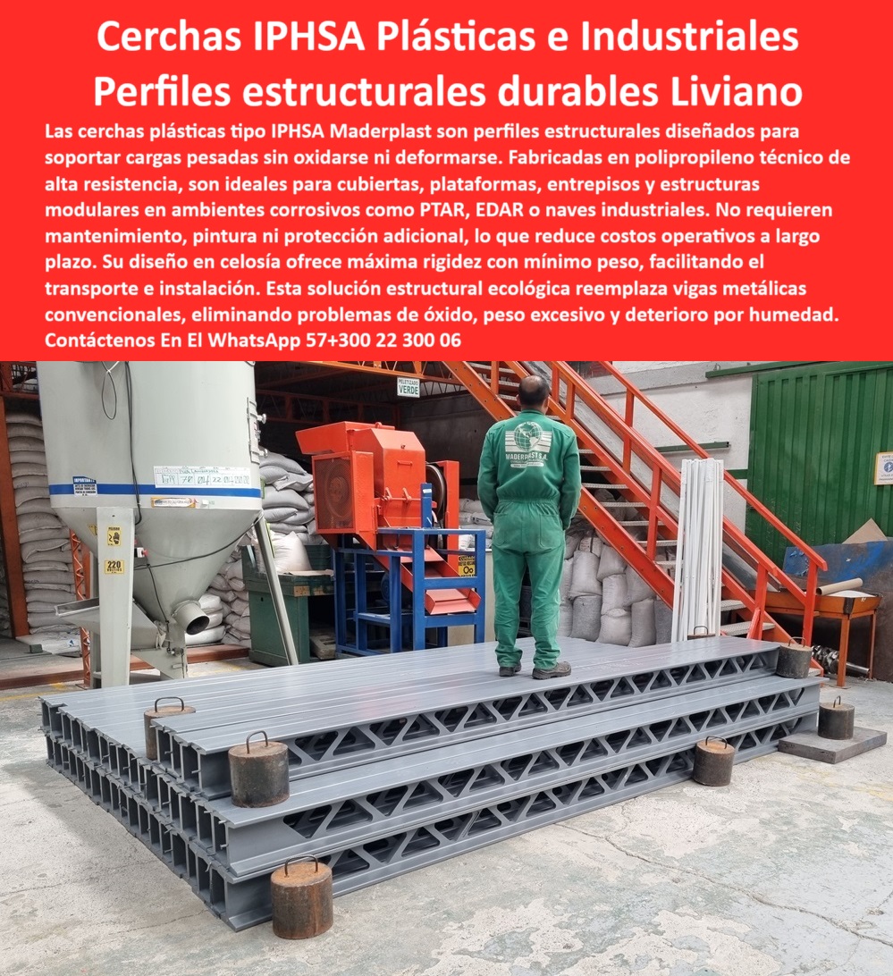 Cerchas Para Estructuras Industriales Cerchas Plásticas Tipo IPHSA Maderplast 0 estructuras sostenibles para cubiertas industriales estructuras plásticas modulares para naves industriales perfiles estructurales polipropileno estructuras industriales sostenibles sin problemas de oxidación, - perfiles de polipropileno estructural para plataformas industriales, - perfiles industriales de plástico estructural para naves, - cerchas-sostenibles-para-plantas, - cerchas plásticas anticorrosivas para recubrimientos industriales, - estructuras plásticas de soporte para naves, - perfiles estructurales plásticos de alta resistencia, - cerchas-anticorrosivas-para-industria, - soluciones de soporte estructural de polímero reforzado, - cerchas-plásticas-industriales, - perfiles estructurales plásticos anticorrosión para plataformas, - perfiles estructurales plásticos de alta carga, - plataformas estructurales modulares en polipropileno técnico, - ¿Qué cercha no se oxida y soporta cargas industriales pesadas?, - estructuras plásticas de bajo peso y alta rigidez, - ¿Qué perfiles estructurales de polipropileno hay para plantas industriales ?, asesoría para compra técnica, cerchas plásticas tipo IPHSA para plataformas, - cerchas industriales de polipropileno reforzado para cubiertas, - vigas modulares de polipropileno reforzado, - estructuras de soporte plásticas resistentes a humedad y químicos, - estructuras-ligeras-industriales, - estructuras modulares sostenibles para naves industriales, - Descripción Optimizada de la Imagen: La imagen muestra una pila de cerchas plásticas tipo IPHSA diseñadas por Maderplast, utilizadas como perfiles estructurales para soportar cargas industriales pesadas en ambientes de alta corrosión como plantas PTAR, EDAR y naves industriales. Fabricadas en polipropileno técnico reforzado, estas estructuras plásticas ofrecen una combinación ideal de ligereza, alta resistencia mecánica y durabilidad extrema, sin necesidad de soldadura, pintura o mantenimiento. Las cerchas industriales Maderplast son una alternativa ecológica y sostenible a las vigas metálicas tradicionales, eliminando problemas de oxidación, exceso de peso y deterioro por humedad. Su diseño modular y visible facilita el transporte, la instalación rápida y la adaptación a diversas geometrías de obra, optimizando costos operativos y aumentando la vida útil de las estructuras industriales. Con Maderplast, la construcción de cubiertas, entrepisos y plataformas industriales alcanza nuevos niveles de resistencia, eficiencia y sostenibilidad, - sistemas-de-soporte-plástico, - cerchas de polipropileno para ambientes industriales hostiles, - Sistemas estructurales plásticos de alta durabilidad para naves, - soluciones de cerchas plásticas para cubiertas industriales, - vigas plásticas técnicas para ambientes corrosivos, - estructuras plásticas para construcción industrial sostenible, - sistemas de cubierta industrial sostenibles, - cerchas plásticas tipo IPHSA para estructuras industriales, - vigas plásticas resistentes para estructuras industriales, - sistemas de estructura ligera en polipropileno técnico, - perfiles-estructurales-industriales, - sistemas de cubiertas industriales con cerchas plásticas, - cerchas plásticas visibles de alta capacidad de carga, - Vigías plásticas ligeras y resistentes para zonas industriales, - estructuras-modulares-para-plantas, - plataformas estructurales en polímero técnico, - Perfiles estructurales de polipropileno para cubiertas industriales, - perfiles-estructurales-de-polipropileno, - ¿Dónde venden cerchas plásticas resistentes para estructuras industriales?, Recomendación profesional para - ¿Qué perfiles plásticos sirven para cubiertas de naves industriales?, - cerchas industriales plásticas libres de mantenimiento, - cerchas de polipropileno para obras industriales expuestas, - perfiles plásticos anticorrosivos para techos, - perfiles plásticos para techos industriales anticorrosivos, - cerchas modulares livianas para plantas de tratamiento, - vigas de polipropileno para cubrimiento industrial, - sistemas de soporte plástico anticorrosivo para plantas PTAR, - plataformas-de-polipropileno-reforzado, - cerchas ligeras y resistentes para industria, - vigas-plásticas-para-cubiertas, - Soluciones de cerchas plásticas modulares para plantas de tratamiento, - ¿Cuál es la mejor estructura modular plástica para techos industriales?, - Cerchas plásticas IPHSA resistentes a ambientes corrosivos industriales. 0  Cerchas Para Estructuras Industriales Cerchas Plásticas Tipo IPHSA Maderplast 0 estructuras sostenibles para cubiertas industriales estructuras plásticas modulares para naves industriales perfiles estructurales polipropileno 0