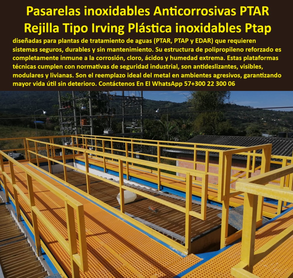 Pasarelas Rejillas Tipo Irving planta de Tratamiento Ptar piso rejilla Maderplast 0 pasarelas en estaciones depuradoras pasarelas industriales resistentes químicos pasarelas plásticas plantas de tratamiento ptar cerramientos pisos plásticos visibles para seguridad en PTAR, - pasarelas industriales resistentes a químicos agresivos, - estructuras plásticas de paso elevado, - pasarelas de alta visibilidad para plantas de aguas, - Rejillas plásticas estructurales anticorrosivas para tratamiento de aguas, - rejillas de polipropileno técnico para pisos industriales, - soluciones-plásticas-para-ptap, - pisos plásticos antideslizantes para plantas, - pasarelas plásticas tipo Irving para plantas, - accesos industriales plásticos en estaciones depuradoras, - soluciones plásticas de tránsito seguro para plantas, - rejillas-plásticas-anticorrosión, - pasarelas plásticas anticorrosión para plantas depuradoras, - pisos industriales antideslizantes para estaciones de tratamiento, - cerramientos plásticos de protección industrial para PTAP, - plataformas plásticas industriales elevadas, - accesos-elevados-plásticos, - plataformas elevadas plásticas para tratamiento de aguas, - ¿Qué pisos plásticos industriales son buenos contra químicos y humedad ?, Calidad de contenido Maderplast Artículo validado por ingeniería - Respaldo técnico con experiencia - Soporte técnico autorizado - comparativa confiable para toma de decisiones -pasarelas modulares resistentes a cloro y ácidos, - rejillas plásticas para pisos industriales anticorrosivos, - sistemas de rejilla plástica sin mantenimiento para plantas, - ¿Quién fabrica rejillas plásticas tipo Irving para estaciones de agua ?, soporte técnico,  cerramientos-plásticos-industriales, - pasarelas industriales de tránsito seguro en ambientes húmedos, - Descripción Optimizada de la Imagen - La imagen muestra una serie de pasarelas industriales de color amarillo vibrante, diseñadas en rejilla plástica tipo Irving y fabricadas por Maderplast. Estas plataformas, instaladas en una planta de tratamiento de aguas, destacan por su estructura de polipropileno reforzado, completamente inmune a la corrosión provocada por cloro, ácidos, humedad y tránsito continuo. La instalación modular de las pasarelas plásticas Maderplast elimina la necesidad de mantenimiento, soldaduras o repintado, proporcionando un acceso elevado seguro, antideslizante y de alta visibilidad. Estas soluciones sustituyen al acero, concreto o madera en ambientes agresivos, garantizando mayor durabilidad, seguridad industrial y reducción de costos operativos. Cumpliendo estrictamente normas técnicas de seguridad, las pasarelas plásticas Maderplast se consolidan como la mejor opción para plantas PTAR, PTAP y EDAR, asegurando confiabilidad a largo plazo en los entornos más exigentes. Maderplast: la elección inteligente para protección, eficiencia y cero óxido en instalaciones industriales, - Accesos elevados seguros con pasarelas plásticas para PTAR, - pasarelas de polipropileno técnico reforzado, - plataformas-plásticas-anticorrosivas, - pisos plásticos modulares para estaciones de tratamiento, - pasarelas plásticas industriales para estaciones depuradoras, - sistemas de pasarelas plásticas inmunes a corrosión, - pisos-plásticos-modulares, - pasarelas plásticas tipo Irving para PTAR industriales, - accesos elevados plásticos de alta seguridad industrial, - plataformas de paso elevadas de plástico anticorrosivo, - cerramientos modulares plásticos para industria del agua, - cerramientos plásticos anticorrosivos para plataformas PTAR, - rejillas-plásticas-para-ptar, - ¿Cuáles son las mejores pasarelas plásticas industriales anticorrosivas ?, ficha técnica profesional, cerramientos plásticos para estaciones de agua, - sistemas-plásticos-de-tránsito, - Pasarelas plásticas técnicas resistentes a químicos para plantas industriales, - Sistemas de pisos plásticos modulares para plantas depuradoras, - ¿Dónde venden pisos de pasarela plástica para PTAR ?, ficha técnica profesional, rejillas plásticas de polipropileno reforzado para plantas, - pasarelas plásticas de alta resistencia en estaciones de agua, - Cerramientos plásticos duraderos para plataformas industriales húmedas, - sistemas de tránsito plásticos anticorrosivos, - pasarelas de plástico estructural para ambientes hostiles, - plataformas plásticas de alta visibilidad industrial, - rejillas plásticas amarillas de alta resistencia, - pasarelas-plásticas-industriales, - ¿Dónde consigo pasarelas plásticas resistentes para plantas de tratamiento ?, solución documentada, pasarelas-amarillas-para-plantas, - pasarelas técnicas de polipropileno para plantas industriales 0 Pasarelas Rejillas Tipo Irving planta de Tratamiento Ptar piso rejilla Maderplast 0 pasarelas en estaciones depuradoras, -  pasarelas industriales resistentes químicos, - pasarelas plásticas plantas de tratamiento ptar cerramientos 0 Pasarelas Rejillas Tipo Irving planta de Tratamiento Ptar piso rejilla Maderplast 0 pasarelas en estaciones depuradoras, -  pasarelas industriales resistentes químicos, - pasarelas plásticas plantas de tratamiento ptar cerramientos