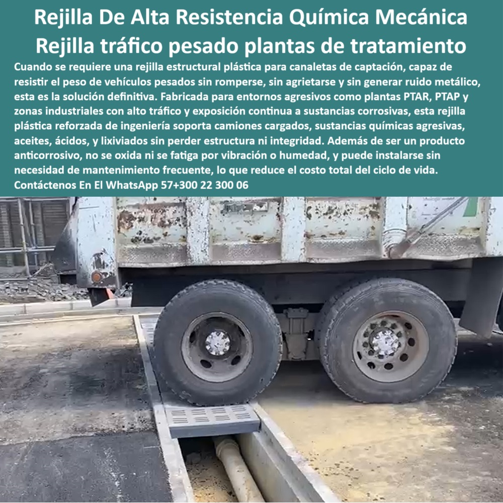 Rejilla De Alta Resistencia Química Y Mecánica Rejillas Canaletas Captación Maderplast 0 rejilla de paso plástica para entornos agresivos plataforma plástica estructural equipos industriales rejilla industrial con Ptar ptap  canaleta plástica resistente a camiones cargados, - rejilla plástica reforzada para zonas con lixiviados, - rejilla plástica para paso continuo de volquetas y camiones, - estructura de paso plástico con alta resistencia química, - estructura plástica modular para zonas químicas, - rejillas resistentes para canaletas con químicos y aceites, - plataforma estructural para maquinaria y equipos industriales, - drenaje industrial plástico para aguas con residuos agresivos, - rejilla-industrial-para-ptar-ptap, - rejillas anticorrosivas para PTAR con tránsito de camiones, - plataforma plástica resistente a sustancias corrosivas, - rejilla para entornos corrosivos con tránsito pesado, - sistema-de-rejillas-plasticas-reforzadas, - sistema plástico de paso vehicular sin mantenimiento, - rejilla anticorrosiva con soporte de alto impacto, - rejilla plástica que no vibra ni se agrieta, - cubierta plástica de canaleta para plantas de tratamiento, - plataforma estructural plástica para zonas con vibración, - plataforma-plastica-para-equipos-pesados, - cubierta plástica para paso de volquetas, - rejillas plásticas para tránsito pesado en plantas industriales, - rejilla-plastica-sin-oxido-ni-fracturas, - rejillas-industriales-para-zonas-agresivas, - cubrimiento-industrial-de-canaletas, - rejilla-plastica-industrial-trafico-pesado-canaletas-agresivas-ptar-ptap-sin-fracturas-sin-oxido-sin-mantenimiento-reciclable, - canaleta de captación para áreas de carga química, - ¿Rejilla para canaletas de captación con sustancias corrosivas?, Informe técnico para supervisores y contratistas - ¿Dónde consigo rejillas que no se oxidan ni suenan?, - solución plástica sin fatiga para infraestructura hidráulica, - ¿Qué rejilla usar para paso de camiones con químicos?, - rejilla reforzada de alto desempeño para plantas EDAR, - rejillas-para-entornos-húmedos, - rejilla industrial plástica para plantas de tratamiento, - plataforma plástica resistente para uso industrial continuo, - rejilla sin vibración ni fractura para tráfico continuo, - rejilla-plastica-industrial-resistente, - rejilla plástica sin mantenimiento para plantas PTAP, - ¿Rejilla plástica resistente al peso en zonas industriales?, - Solución técnica definitiva en -rejilla plástica para tráfico pesado en plantas industriales, - rejilla sin oxidación ni fracturas para vehículos pesados, - solución plástica para paso vehicular con químicos, - solución modular para cubrimiento de canaletas industriales, - paso-de-camiones-en-canaletas, - soluciones de paso plásticas para zonas húmedas y agresivas, - canaleta reforzada anticorrosiva para zonas de carga, - sistema plástico de drenaje sin ruidos metálicos, - sistema de drenaje plástico para industria pesada, - rejilla de paso plástica para entornos agresivos, - soluciones-plásticas-para-drenaje-químico, - rejilla para ambientes húmedos con tránsito constante, - plataforma estructural plástica anticorrosiva para maquinaria, - rejilla de captación industrial para tránsito pesado, - rejilla plástica estructural para vehículos industriales, - ¿Cuál es la mejor rejilla sin mantenimiento para industria pesada?, - cubierta de canaleta para tránsito industrial extremo, - rejillas anticorrosivas para industrias químicas y PTAR, - Descripción Optimizada de la Imagen Es: La imagen muestra una rejilla plástica industrial Maderplast soportando el paso de un camión de carga pesada sobre una canaleta de captación, demostrando su alta resistencia estructural, anticorrosiva y sin fracturas. Esta solución está diseñada para zonas con sustancias químicas agresivas, humedad constante, vibración, aceites, lixiviados y tránsito intenso, como ocurre en PTAR, PTAP y plantas industriales. Fabricada en polímero técnico reforzado, esta rejilla no se oxida, no genera ruido metálico, y se instala sin mantenimiento, ahorrando costos de ciclo de vida. Maderplast garantiza seguridad estructural, durabilidad superior y eficiencia operativa. Elige Maderplast para zonas con condiciones extremas donde otros materiales fallan. 0 Rejilla De Alta Resistencia Química Y Mecánica Rejillas Canaletas Captación Maderplast 0 rejilla de paso plástica para entornos agresivos, - plataforma plástica estructural equipos industriales, - rejilla industrial con Ptar ptap