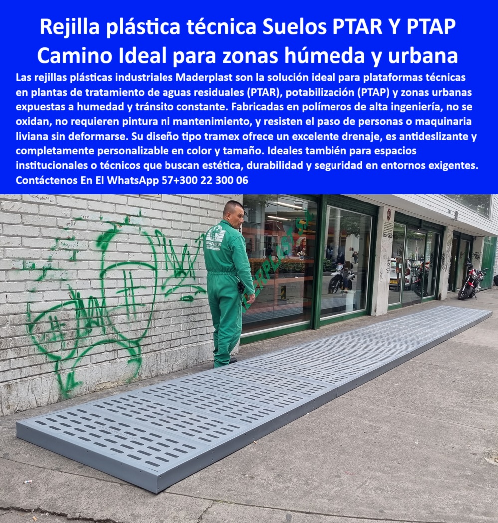 Rejilla Plástica Industrial Antideslizante PTAR PTAP EDAR Rejillas Inoxidables Maderplast 0 Ideales para ambientes industriales institucionales o urbanos que requieren soluciones inteligentes sostenibles segura. Rejillas plásticas plataformas modulares antideslizantes para zonas públicas, - plataformas de paso urbano en polipropileno, - plataformas visibles de polipropileno para exteriores, - sistemas-de-drenaje-plástico, - rejillas-de-polipropileno-exteriores, - soluciones de piso plástico para tránsito urbano, - plataformas de tránsito plástico resistentes a lluvia, - rejillas-industriales-para-exteriores, - sistemas de paso elevado plásticos para zonas públicas, - plataforma plástica modular para zonas urbanas, - plataformas plásticas antideslizantes para exteriores, - sistemas de rejilla de polipropileno para andenes, - plataformas-visibles-para-zonas-públicas, - pisos técnicos plásticos visibles para zonas institucionales, - rejilla-plástica-para-andenes, - Piso técnico de polipropileno para zonas de tránsito público, - plataformas de paso peatonal en polipropileno técnico, - soluciones-urbanas-en-polímero, - pisos-plásticos-para-zonas-húmedas, - Rejillas visibles de polipropileno para tránsito peatonal urbano, - rejillas plásticas para infraestructura urbana sostenible, - ¿Dónde encuentro rejillas plásticas visibles para exteriores?, - sistemas de drenaje modular para tránsito peatonal, - pisos-técnicos-antideslizantes, - piso técnico plástico resistente a humedad continua, - rejillas de polipropileno reforzado para ciudades, - pisos plásticos técnicos para tránsito peatonal constante, - Descripción Optimizada de la Imagen: La imagen muestra una plataforma modular plástica instalada en una zona urbana de alto tránsito peatonal, diseñada para resistir humedad constante, exposición directa a la intemperie y tránsito de personas o equipos livianos. Fabricada en polipropileno técnico de alta resistencia, esta rejilla plástica ofrece drenaje eficiente, superficie antideslizante y alta durabilidad frente a condiciones ambientales exigentes. Ideal para zonas urbanas, institucionales e industriales que requieren estética, seguridad y eficiencia, su estructura modular facilita la personalización en tamaño y color. Maderplast fabrica este tipo de soluciones avanzadas para plantas PTAR, PTAP, EDAR y espacios públicos, priorizando sostenibilidad, resistencia y bajo mantenimiento. Con su innovación técnica, Maderplast transforma la infraestructura urbana, ofreciendo plataformas plásticas inteligentes que optimizan la operación, reducen costos de mantenimiento y elevan la seguridad en entornos exigentes, - rejillas industriales plásticas para ambientes húmedos, - Rejillas plásticas antideslizantes para andenes urbanos, - ¿Dónde venden pisos plásticos para zonas públicas húmedas?, - plataformas plásticas para ambientes industriales y urbanos, - pisos de polipropileno industrial personalizables, - ¿Qué rejilla plástica sirve para andenes urbanos?, - soluciones de piso plástico para infraestructura urbana, - sistemas de drenaje plástico modular para andenes, - plataformas-antideslizantes-urbanas, - sistemas de paso plástico visibles para zonas peatonales, - rejilla plástica reforzada para zonas peatonales, - Soluciones de plataformas plásticas para exteriores industriales, - pisos plásticos industriales para PTAR y PTAP, - rejilla técnica de polipropileno para andenes, - Sistemas de rejilla drenante plástico para zonas públicas, - plataformas-plásticas-para-tránsito, - plataformas de drenaje plástico para áreas institucionales, - rejilla plástica reforzada para patios y zonas técnicas, - pisos plásticos visibles para exteriores institucionales, - rejilla plástica antideslizante para zonas urbanas y húmedas, - ¿Cuál piso plástico es ideal para patios institucionales ?, asesoría para compra técnica, rejilla drenante plástica para exteriores institucionales, - rejilla plástica cerrada para exteriores industriales, - soluciones de tránsito plástico para exteriores, - soluciones de paso plástico seguro en zonas públicas, - ¿Qué plataforma plástica resiste tránsito peatonal constante?, - soluciones de piso técnico antideslizante para plantas EDAR, - plataformas plásticas resistentes a alta circulación 0 Rejilla Plástica Industrial Antideslizante PTAR PTAP EDAR Rejillas Inoxidables Maderplast 0 Ideales para ambientes industriales, institucionales o urbanos que requieren soluciones inteligentes, sostenibles segura. Rejillas plásticas