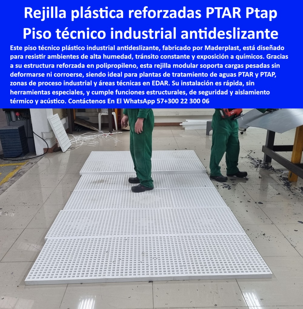 Rejilla Plástica Industrial Antideslizante PTAR PTAP EDAR Rejillas Inoxidables Maderplast 0 Rejilla plástica para plantas de tratamiento PTAR Suelo industrial plástico sistema modular personalizable con ventilación soporte Ptar Rejillas plásticas industriales visibles para plantas PTAR y PTAP, - plataformas-plásticas-reforzadas, - soluciones-de-piso-industrial, - Soluciones de plataformas plásticas para zonas EDAR, - suelos plásticos industriales resistentes a químicos y humedad, - plataformas plásticas visibles para tránsito peatonal, - plataformas modulares para zonas de alta humedad, - Descripción Optimizada de la Imagen: La imagen muestra un sistema de rejilla plástica técnica modular reforzada, fabricada en polipropileno de alta resistencia, ideal para soportar tránsito pesado, ambientes de alta humedad y exposición continua a agentes químicos. Esta solución modular está diseñada para ser instalada fácilmente en plantas de tratamiento de aguas residuales PTAR, potabilizadoras PTAP y zonas de proceso técnico EDAR. Gracias a su estructura antideslizante y reforzada, proporciona un paso seguro para personal y equipos, evitando deformaciones, corrosión o deterioro estructural. Fabricada por Maderplast, esta plataforma plástica cumple funciones de soporte estructural, seguridad operativa y aislamiento térmico y acústico, mejorando la eficiencia y reduciendo costos de mantenimiento en plantas industriales. La innovación de Maderplast ofrece pisos industriales personalizables en color y tamaño, adaptados a las exigencias específicas de tránsito operativo y exposición ambiental agresiva, - plataformas técnicas de polipropileno para DAR, - soluciones de paso plástico para plantas industriales, - rejilla-modular-industrial, - piso-técnico-industrial, - plataformas plásticas de soporte para maquinaria, - rejillas plásticas industriales para zonas de proceso EDAR, - suelos-visibles-para-plantas, - suelos técnicos visibles para tránsito constante, - plataformas de soporte plástico para áreas industriales, - rejillas industriales de alta resistencia para plantas, - pisos plásticos técnicos para ambientes húmedos industriales, - pisos industriales de polipropileno con ventilación, - ¿Qué plataforma modular plástica es ideal para zonas EDAR ?, Calidad de contenido Maderplast Suelos plásticos industriales anticorrosivos para tránsito pesado, - rejillas de polipropileno para zonas industriales, - soluciones de piso plástico personalizable para plantas, - plataformas plásticas de soporte estructural para plantas PTAR, - rejilla plástica modular para plantas de tratamiento PTAR, - suelos de tránsito pesado en plástico técnico, - plataformas industriales de polipropileno, - pisos plásticos para ambientes industriales agresivos, - Rejilla modular de polipropileno para zonas industriales húmedas, - suelos industriales plásticos antideslizantes para PTAP, - rejillas de paso técnico reforzadas de polipropileno, - ¿Dónde venden suelos plásticos industriales resistentes a químicos?, - plataformas modulares de polipropileno para tránsito constante, - suelos plásticos resistentes a la corrosión para zonas industriales, - sistema de piso plástico industrial personalizable, - plataformas plásticas anticorrosivas para plantas de tratamiento, - soluciones-industriales-en-polipropileno, - pisos-anticorrosivos-industriales, - ¿Dónde comprar rejillas plásticas personalizables para plantas?, respuesta estructurada de Maderplast - ¿Qué piso técnico plástico tiene soporte estructural industrial?, - rejillas industriales para aislamiento térmico y acústico, - plataformas-de-paso-industrial, - rejilla plástica modular con ventilación industrial, - rejilla de polipropileno reforzada para áreas técnicas, - sistemas de paso plástico para plantas industriales, - rejillas industriales plásticas personalizables, - sistemas de piso plástico para tratamiento de aguas, - rejilla-plástica-para-ptar, - Piso técnico plástico reforzado para plantas de tratamiento de aguas, - soluciones de suelo técnico para plantas sanitarias, - suelos industriales antideslizantes para tránsito operativo, - rejilla técnica plástica reforzada, - ¿Qué rejilla plástica sirve para plantas de tratamiento PTAR?, - suelos-plásticos-industriales, - piso técnico plástico reforzado para tránsito pesado 0 Rejilla Plástica Industrial Antideslizante PTAR PTAP EDAR Rejillas Inoxidables Maderplast 0 Rejilla plástica para plantas de tratamiento PTAR, - Suelo industrial plástico, sistema modular personalizable con ventilación, soporte Ptar