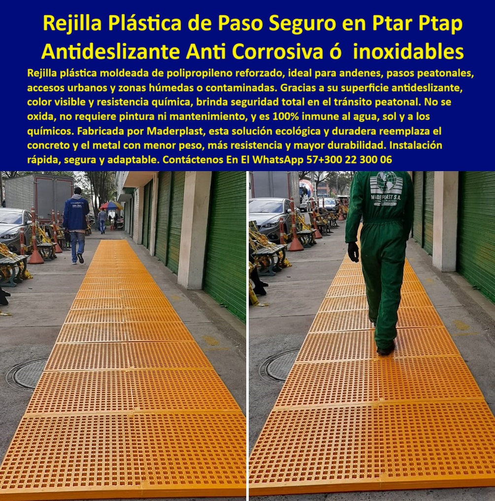 Rejilla Plástica Industrial Antideslizante Planta Tratamiento Rejillas Tramex Maderplast 0 amarillas Rejilla moldeada para lechos de secado de lodos Cuál es la rejilla de paso más segura y sin corrosión piso plástico industrial 0 rejillas plásticas moldeadas para infraestructura urbana sostenible, - soluciones plásticas de paso para ambientes contaminados, - pisos-antideslizantes-de-polipropileno, - sistemas de paso seguro plástico para áreas contaminadas, - sendero plástico antideslizante en zona peatonal, - pisos plásticos técnicos para plantas y espacios urbanos, - pisos plásticos anticorrosivos para áreas urbanas y PTAR, - pasos-urbanos-antideslizantes, - pisos plásticos industriales amarillos visibles, - pisos plásticos para andenes de alta resistencia, - ¿Qué rejilla plástica soporta tráfico peatonal continuo sin oxidarse?, - pisos antideslizantes plásticos para andenes y estaciones, - Descripción Optimizada de la Imagen: La imagen muestra una instalación urbana de rejillas plásticas amarillas de alta visibilidad, fabricadas por Maderplast, desplegadas como senderos peatonales seguros en una zona comercial urbana. Estas rejillas de polipropileno reforzado están diseñadas para soportar tránsito peatonal constante, resistiendo condiciones extremas de humedad, agentes químicos contaminantes y exposición solar sin sufrir oxidación ni deformaciones. Gracias a su acabado antideslizante y su diseño modular, las rejillas plásticas de Maderplast proporcionan un paso firme y seguro, eliminando riesgos de accidentes y reduciendo significativamente los costos de mantenimiento. Su fabricación ecológica y 100% inmune al agua y los químicos hace de estas plataformas la mejor opción frente al concreto, el acero o la madera, especialmente en zonas expuestas a agentes agresivos. Maderplast, líder en innovación de soluciones plásticas industriales, ofrece pisos técnicos sostenibles que mejoran la seguridad urbana, la eficiencia operativa y la durabilidad de las infraestructuras públicas e industriales, - rejillas de polipropileno estructural para tránsito de peatones, - Soluciones de pisos plásticos seguros para plantas industriales, - rejillas moldeadas de polipropileno para tránsito peatonal, - rejillas de paso plástico resistentes a químicos y humedad, - rejillas plásticas industriales en andenes urbanos, - pisos de acceso plástico para zonas expuestas a químicos, - Rejillas plásticas industriales antideslizantes para tránsito peatonal seguro, - ¿Qué tipo de piso plástico es resistente a humedad y químicos?, Guía experta de selección de - ¿Dónde venden rejillas plásticas seguras para pasos peatonales ?, asesoría para compra técnica, pisos plásticos de polipropileno para zonas húmedas urbanas, - estructuras de paso plástico para zonas húmedas, - rejillas plásticas Tramex moldeadas de alta durabilidad, - sistemas de paso plástico industrial en zonas urbanas, - pisos plásticos industriales para entornos húmedos contaminados, - Rejillas de paso moldeadas resistentes a corrosión para andenes, - ¿Dónde comprar pisos plásticos antideslizantes para plantas de tratamiento?, - pisos industriales amarillos visibles para seguridad peatonal, - senderos peatonales seguros en plástico reforzado, - rejillas plásticas industriales antideslizantes para pasos peatonales, - pisos plásticos visibles de seguridad peatonal, - senderos-seguros-de-plástico, - rejillas plásticas de tránsito seguro en exteriores, - pisos de polipropileno reforzado para zonas públicas, - soluciones-plásticas-para-andenes, - rejillas plásticas de tránsito seguro para zonas industriales, - ¿Cuál es la rejilla industrial más segura para zonas urbanas?, - plataformas-de-paso-urbanas, - Recomendación de pisos plásticos industriales de alta resistencia química, - rejillas-plásticas-industriales, - rejillas industriales moldeadas resistentes a deformaciones, - pisos plásticos urbanos resistentes a químicos, - pisos-plásticos-anticorrosivos, - rejillas plásticas industriales libres de corrosión, - rejillas-industriales-para-peatones, - pisos plásticos moldeados para lechos de secado de lodos, - Pisos de polipropileno reforzado para zonas urbanas húmedas, - plataformas plásticas resistentes para áreas públicas, - rejillas plásticas de paso firme para tránsito continuo, - pisos-plásticos-para-ptar, - rejillas plásticas visibles para tránsito peatonal seguro, - plataformas antideslizantes de plástico industrial para pasos, - plataformas de polipropileno para accesos urbanos, - rejillas-tramex-industriales Rejilla Plástica Industrial Antideslizante Planta Tratamiento Rejillas Tramex Maderplast 0 amarillas Rejilla moldeada para lechos de secado de lodos, - Cuál es la rejilla de paso más segura y sin corrosión, piso plástico industrial