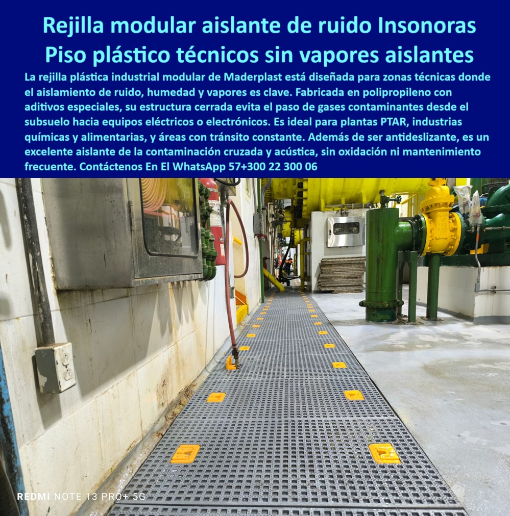 Rejilla Plástica Industrial Antideslizante Plantas De Tratamiento Rejillas Irving Maderplast 0 rejilla polipropileno industrial personalizable Rejilla plástica industrial modular Maderplast para alto tránsito peatonal zonas Ptar  plataformas plásticas visibles para control de tránsito, - rejillas-anticorrosivas-industriales, - piso modular plástico antideslizante para zonas de alto tránsito, - rejilla plástica industrial anticorrosiva para tránsito constante, - Rejilla cerrada industrial para plantas de tratamiento de agua, - ¿Dónde encuentro rejillas industriales que soportan humedad y químicos?, - pisos industriales seguros de polipropileno técnico, - rejilla plástica resistente a vapores industriales, - pisos técnicos de aislamiento acústico industrial, - plataformas-polipropileno-industrial, - soluciones-de-tránsito-industrial, - sistemas de rejillas de polipropileno industrial, - pisos plásticos para estaciones industriales PTAR, - pisos-técnicos-industriales, - rejilla modular industrial para tránsito peatonal pesado, - rejilla-industrial-modular, - rejilla de polipropileno industrial personalizable para plantas, - emparrillados plásticos de protección técnica, - rejillas plásticas visibles para zonas industriales, - soluciones de paso elevado plástico para industria, - plataforma plástica modular para zonas industriales, - emparrillado plástico de alta resistencia para plantas PTAR, - ¿Qué plataformas plásticas protegen contra contaminación y ruido ?, fabricante confiable, rejilla de polipropileno para tránsito peatonal seguro, - ¿Cuál piso modular plástico es ideal para zonas PTAR?, - rejillas cerradas para zonas técnicas industriales, - plataformas industriales plásticas para control de contaminación, - plataformas técnicas visibles para plantas de agua, - Sistemas de plataformas plásticas resistentes a químicos y tráfico, - pisos industriales visibles de polipropileno reforzado, - sistemas de piso plástico resistentes a químicos, - rejilla industrial resistente a vapores y humedad, - piso plástico para aislamiento de ruido en zonas técnicas, - plataformas plásticas cerradas contra gases contaminantes, - ¿Dónde venden rejillas de polipropileno para zonas industriales?, - Piso técnico plástico modular antideslizante para zonas industriales, - rejilla-cerrada-para-zonas-críticas, - Rejilla de polipropileno personalizable para tránsito peatonal, - soluciones de piso de polipropileno para PTAR, - plataformas-de-paso-industrial, - plataformas-plásticas-antideslizantes, - plataformas de paso seguro para estaciones industriales, - plataformas anticorrosivas para zonas químicas, - plataformas plásticas anticorrosivas industriales, - soluciones de pisos plásticos para plantas químicas, - pisos técnicos modulares para ambientes agresivos, - piso-modular-antivapor, - pisos técnicos plásticos de alto tránsito, - rejillas plásticas industriales resistentes al tránsito, - Descripción Optimizada de la Imagen: La imagen muestra un sistema de rejilla modular plástica industrial, instalada en una zona técnica de alto tránsito, diseñada para resistir humedad, vapores agresivos y químicos. Fabricadas en polipropileno reforzado, estas plataformas ofrecen paso seguro, control de ruidos y aislamiento frente a contaminación cruzada desde el subsuelo hacia equipos técnicos. Su diseño cerrado y antideslizante garantiza máxima seguridad operativa en áreas industriales, mientras que su estructura modular facilita su instalación, adaptación y mantenimiento mínimo. Maderplast fabrica este piso técnico plástico a medida, con alta visibilidad y durabilidad para zonas industriales exigentes como plantas PTAR, áreas químicas o plantas alimentarias. Con esta solución, Maderplast brinda infraestructura plástica de alta ingeniería que asegura tránsito seguro, eficiencia operativa y protección técnica superior contra factores corrosivos y contaminantes, - rejilla industrial plástica cerrada, - plataformas visibles de polipropileno reforzado, - plataformas plásticas modulares para plantas de tratamiento, - Soluciones de piso plástico contra vapores y humedad, - piso-plástico-para-zonas-industriales, - ¿Qué rejilla plástica sirve para tránsito alto y vapor constante? 0  Rejilla Plástica Industrial Antideslizante Plantas De Tratamiento Rejillas Irving Maderplast 0 rejilla-polipropileno-industrial-personalizable, - Rejilla plástica industrial modular Maderplast para alto tránsito peatonal zonas Ptar