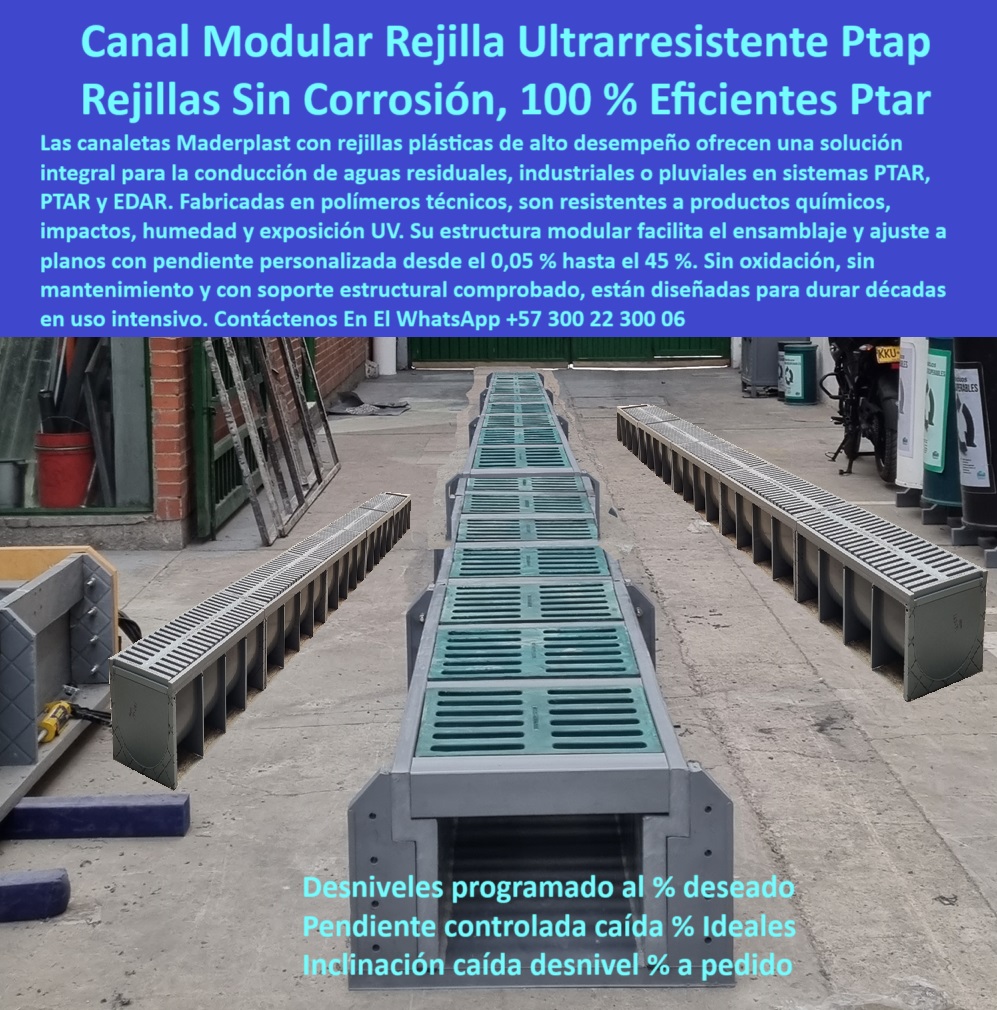 Sumidero Canal Rejilla Modular Desagües Canales Rejillas Ptap Ptar Y Edar Maderplast 0 rejillas para canal de captación canaletas resistentes aguas industriales sistemas de conducción de aguas pluviales ptar vende Petar canaleta sumidero para tráfico peatonal y vehicular, - canaleta plástica con rejilla desmontable sin mantenimiento, - desagüe-industrial-con-inclinación-controlada, - caída hidráulica programada en módulos plásticos, - ¿Cómo pedir canaletas prefabricadas con caída definida?, - desagüe industrial con inclinación controlada personalizada, - rejillas resistentes para canales de captación agresivos, - drenaje-industrial-sin-mantenimiento, - rejillas plásticas industriales para aguas residuales, - módulos ensamblados con nivel de inclinación visible, - Descripción Optimizada de la Imagen Es: En esta imagen se observa un sistema modular de canaletas con rejillas plásticas fabricado por Maderplast, único en el mercado con la capacidad de ofrecer pendiente hidráulica programada según planos del cliente. Cada módulo está diseñado para proporcionar una inclinación precisa desde el 0.05 % hasta el 45 %, permitiendo que el agua fluya eficientemente sin necesidad de obra civil compleja. La estructura en polímero técnico reforzado resiste químicos, impactos, rayos UV y humedad constante, sin oxidarse ni requerir mantenimiento. Las rejillas desmontables permiten una inspección y limpieza rápida. Maderplast es el único fabricante que responde al cliente con exactitud: ¿Cómo dijo que las quería? Así las tendrá. Así es, Maderplast las fabrica como usted las necesita, siendo la solución ideal para PTAR, PTAP y EDAR, - sistema modular de canal con pendiente personalizada para aguas industriales, - estructura modular plástica para recolección de escorrentías, - canal técnico fabricado con caída progresiva, - instalación de canaleta con diseño a medida, - pendiente construida sobre planos de cliente, - sistema continuo de drenaje con inclinación definida, - canaletas plásticas con inclinación según diseño, - canal reforzado para conducción en ptar y edar, - solución estructural para conducción de aguas negras, - canaleta-plástica-con-pendiente-programada, - canaleta prefabricada con diseño técnico a medida, - canales para escorrentía con caída controlada para ptar, - ¿Cuál es el sistema de drenaje más resistente para aguas residuales ?, asesoría para compra técnica, canal industrial anticorrosivo con ajuste a plano, - sistema modular de drenaje sin oxidación, - sistema-de-canaletas-ptar-personalizado, - soluciones de conducción pluvial con pendiente programada, - sistema de conducción con pendiente hidráulica integrada, - rejilla desmontable de polipropileno industrial resistente, - canal prefabricado en polipropileno técnico reforzado, - canaleta con caída definida para plantas industriales, - canal pluvial con grado de pendiente personalizado, - ¿Dónde consigo canaletas plásticas con inclinación programada ?, solución documentada, Respaldo técnico con experiencia - canales modulares para aguas residuales industriales, - canal plástico para zonas húmedas sin mantenimiento, - polipropileno técnico estructural en canal prefabricado, - solución de canaleta personalizada para agua pluvial, - canaleta-prefabricada-con-diseño-a-medida, - rejilla plástica de alto tránsito químico resistente, - ¿Qué canaleta con rejilla desmontable y sin mantenimiento?, - canaleta industrial con rejilla desmontable visible, - rejillas modulares fáciles de desmontar e inspeccionar, - rejilla-industrial-anticorrosiva-y-ligera, - canaletas industriales con inclinación programada, - canales-plásticos-para-zonas-húmedas, - canaleta plástica con pendiente programada para aguas residuales, - sistema de canaletas ptar personalizado sobre plano, - drenaje técnico prefabricado en polipropileno con inclinación, - drenaje industrial sin mantenimiento para ptap y edar, - rejilla-desmontable-polipropileno-industrial, - canaleta-plastica-industrial-con-inclinacion-programada-rejilla-modular-desmontable-drenaje-sin-oxidacion-maderplast-ptar-ptap-edar, - rejillas-modulares-fáciles-de-limpiar, - canales-modulares-para-aguas-residuales, - rejilla industrial anticorrosiva y ligera para uso continuo, - rejillas modulares alineadas en canal técnico, - ¿Quién fabrica canaletas con pendiente personalizada para ptar? 0 Sumidero Canal Rejilla Modular Desagües Canales Rejillas Ptap Ptar Y Edar Maderplast 0 rejillas-para-canal-de-captación, - canaletas resistentes aguas industriales, - sistemas de conducción de aguas pluviales ptar, - vende Petar 0