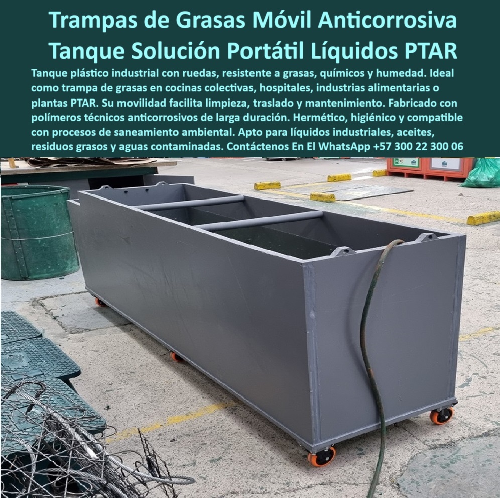 Tanque Caja Hermética Anticorrosiva Ptar Ptap Edar Tanques Pretratamiento Maderplast 0 solución plástica removible para saneamiento ambiental contenedor plástico anticorrosivo para líquidos trampa industrial grasas para cocina trampas industriales para cocinas institucionales, - ¿Dónde venden trampas plásticas para separación de grasas?, - trampas móviles para aceites industriales, - contenedor plástico anticorrosivo para líquidos industriales, - sistema móvil anticorrosivo para residuos grasos, - separación-de-grasas-industrial, - contenedor para líquidos industriales contaminados, - tanques para procesos de saneamiento ambiental, - tanque plástico de recolección de grasas, - solución de saneamiento removible, - trampas-portátiles-de-grasas, - ¿Cómo comprar trampa de grasas anticorrosiva para restaurantes?, - soluciones sanitarias móviles para PTAR, - soluciones-de-pretratamiento, - soluciones-plásticas-para-industria, - ¿Dónde consigo trampas móviles de grasa para cocina industrial?, - trampa de grasas desmontable de polipropileno, - sistema de recolección de grasas industriales, - tanques plásticos para pretratamiento de aguas, - trampa de grasas de alta resistencia química, - trampa para aceites de zonas de alto tránsito, - solución removible de saneamiento ambiental industrial, - contenedores plásticos anticorrosivos para líquidos residuales, - tanques herméticos de polipropileno industrial, - trampa de grasas industrial portátil, - tanques-móviles-industriales, - tanque para separación de líquidos aceitosos, - solución móvil de pretratamiento para PTAR, - ¿Qué tanque portátil usar para residuos grasos en industria?, - Solución técnica definitiva en -tanques-plásticos-anticorrosivos, - tanques plásticos resistentes a químicos agresivos, - soluciones plásticas para residuos grasos, - tanque portátil para aceites residuales, - trampas plásticas para tratamiento de aguas PTAR, - trampa hermética de polipropileno, - tratamiento-de-aceites-y-grasas, - saneamiento-ambiental-industrial, - trampas de grasas móviles para restaurantes, - trampa industrial de grasas para cocina colectiva, - solución plástica removible para saneamiento ambiental, - Descripción Optimizada de la Imagen: La imagen presenta una trampa de grasas móvil industrial fabricada en polipropileno reforzado, diseñada para la recolección y tratamiento de aceites, grasas y líquidos contaminados en procesos industriales o cocinas colectivas. Esta solución fabricada por Maderplast ofrece alta resistencia a químicos, humedad y grasas, eliminando problemas de oxidación o mantenimiento frecuente. Gracias a sus ruedas industriales, facilita la limpieza, traslado y operación eficiente en plantas de tratamiento de aguas PTAR, hospitales, cocinas industriales y fábricas. Maderplast desarrolla soluciones plásticas de alto desempeño, garantizando durabilidad, higiene y sostenibilidad ambiental. Con Maderplast, el saneamiento y la eficiencia operativa son una realidad, - tanque de separación de aceites y grasas, - trampas de grasas portátiles industriales para cocina, - contenedor de residuos grasos de bajo mantenimiento, - contenedor portátil anticorrosivo para líquidos contaminados, - trampa de grasas para plantas de tratamiento de aguas, - tanques modulares para residuos líquidos contaminados, - trampa para aguas contaminadas industriales, - trampas-de-grasas-industriales, - contenedores-anticorrosivos, - trampa de grasas anticorrosiva para hospitales, - tanques plásticos resistentes para aceites y grasas, - contenedor plástico para grasas industriales, - solución móvil para separación de grasas, - trampas ecológicas de grasas para industria alimentaria, - ¿Cuál es el mejor contenedor plástico para líquidos contaminados? 0 Tanque Caja Hermética Anticorrosiva Ptar Ptap Edar Tanques Pretratamiento Maderplast 0 solución plástica removible para saneamiento ambiental, - contenedor plástico anticorrosivo para líquidos, - trampa industrial grasas para cocina