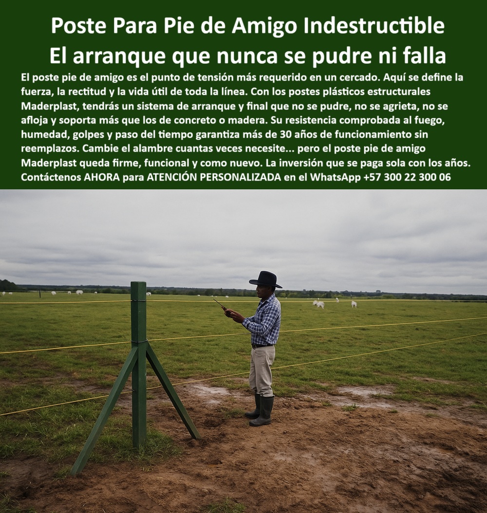 Cercados Con Postes Pie De Amigo Poste de Inicio Y Final Esquineros Porton Maderplast 0 alambre templado con seguridad en cercado postes a prueba de llamas chispas y fuego directo sistema de cercas estacones plásticos puerta Alambre tenso sobre poste plástico sin oxidación visible, - Poste resistente con soporte lateral en potrero húmedo, - poste de inicio y final para cerca ganadera, - poste probado para portones con tensión constante, - poste reforzado para cercas ganaderas eléctricas, - poste de alta duración sin fallas estructurales, - poste-estructural-para-ganadería, - poste-reforzado-zonas-húmedas, - poste estructural plástico para esquinas y portones, - poste sin astillas para manejo seguro de ganado, - poste instalado en finca ganadera real de Meta, - poste-ganadero-resistente, - poste plástico para portón de potrero tecnificado, - poste resistente para suelos con barro y humedad, - poste sin óxido para esquinas de cercados rurales, - ¿Qué tipo de poste es mejor para zonas húmedas?, - Esta imagen fue tomada en la finca de Luis Eduardo Caicedo, kilómetro 35 vía Puerto Gaitán, Meta, Colombia, donde se instaló un poste pie de amigo Maderplast que garantiza arranque firme en cualquier tipo de cerca eléctrica. El poste Maderplast está diseñado para resistir humedad, fuego, tensión de alambres y el paso del tiempo sin agrietarse ni oxidarse. Es la solución ideal para portones, esquinas o tramos de alto esfuerzo, eliminando fallas comunes de la madera o el concreto., - Inicio de cerca eléctrica con poste estructural verde, - ¿Cuál es el mejor poste para empezar una cerca eléctrica?, - poste que no se pudre con lluvia constante, - poste para soporte lateral en cercas rotativas, - poste verde ecológico para proyecto agropecuario, - ¿Dónde comprar postes pie de amigo que no se oxiden?, - poste duradero que reemplaza la madera y concreto, - poste firme para líneas largas sin intermedios, - Hombre templando cerca en finca con poste Maderplast, - poste pie de amigo que soporte tensión y humedad, - poste-pie-de-amigo-maderplast, - poste para soportar tensión de cercas eléctricas, - Portón ganadero con poste plástico a prueba de humedad, - Cercado con poste reforzado Maderplast sin concreto, - poste-pie-de-amigo-maderplast-puerto-gaitan-meta-potreros.jpg, - poste que se instala fácil en fincas húmedas, - poste para cercado resistente en terreno barroso, - Poste pie de amigo plástico en finca de Meta Colombia, - dame poste dieléctrico para inicio y fin de cerca eléctrica, - ¿Qué poste aguanta tensión sin romperse ni doblarse?, - poste-inicio-cerca-eléctrica, - poste para portones ganaderos sin deformación, - mejor poste para arrancar cerca eléctrica sin fallas, - poste-soporte-alambre-tensado, - ¿Qué poste sirve para el portón de mi potrero?, - Postes firmes instalados sin aisladores en terreno rural, - poste de arranque resistente para terrenos húmedos, - poste-para-portón-de-potrero, - Poste dieléctrico cuadrado con pie de amigo angular, - poste-esquinero-sin-óxido, - poste estructural dieléctrico para tensión de alambres, - poste-para-finca-en-meta, - poste-sin-mantenimiento-plástico, - poste liviano que resiste impactos de animales, - poste técnico certificado para división de potreros, - poste pie de amigo plástico sin mantenimiento, - poste que no se tuerce al tensar el alambre, - poste sin grietas ni oxidación con alambre tenso, - poste de polietileno sólido para carga alta, - Cercado ganadero técnico con poste verde Maderplast 0 Cercados Con Postes Pie De Amigo Poste de Inicio Y Final Esquineros Porton Maderplast 0 alambre templado con seguridad en cercado, - postes a prueba de llamas, chispas y fuego directo, - sistema-de-cercas, - estacones-plásticos-puerta