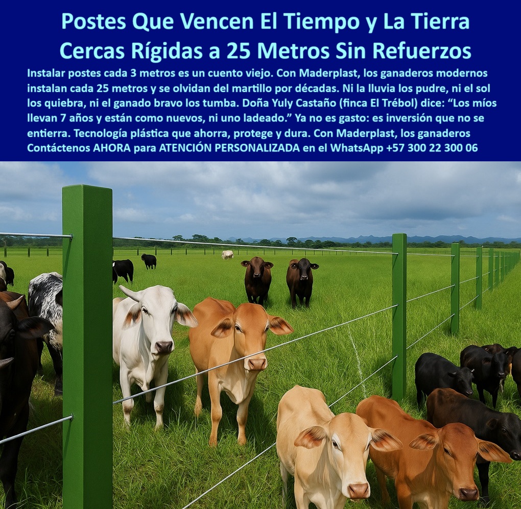 Manejo De Ganado Potrero Intensivo Grandes Rebaños Poste A 25 Metros Maderplast 0 poste ecológico para potreros sostenibles madera técnica para cercos Qué material es mejor que la madera contra incendios poste reciclado cerca poste plástico con separación larga entre estacas, - Postes plásticos controlando ganado en campo abierto, - poste sin óxido ni hongos para finca, - poste-contra-lluvia-y-sol, - poste-reciclado-alto-rendimiento, - En esta imagen se observan postes plásticos Maderplast instalados cada 25 metros, delimitando un potrero extenso con ganado bravo. Estos postes Maderplast no requieren refuerzos intermedios, ni pintura, ni mantenimiento. Son reciclados, resistentes a la humedad, impactos y al sol, lo que los hace ideales para sistemas de ganadería intensiva. No se oxidan, no se ladean y soportan tensiones prolongadas sin fallas, brindando una cerca rígida, firme y duradera que proyecta eficiencia rural., - Postes verdes alineados separando ganado en potrero amplio, - poste plástico que no se ladea con los años, - poste-para-rotación-de-pasturas, - ¿Postes que resistan 25 metros sin refuerzo?, - poste de polímero estructural reforzado rural, - Sistema ganadero delimitado con postes a 25 metros, - poste-para-cercas-de-25-metros, - poste con alto desempeño en zonas húmedas, - poste confiable para alambrado rural duradero, - ¿Dónde venden postes reciclados fuertes para potreros?, - poste para ganadería extensiva sin refuerzo, - poste-ganadero-sin-refuerzo, - Ganado bravo contenido por cerca plástica resistente, - poste plástico contra humedad y calor extremo, - poste económico para rotación de potreros, - Cercado ecológico soportando ganado sin deformarse, - poste ganadero con alta resistencia estructural, - poste ecológico con memoria estructural, - poste que reemplaza la madera y concreto, - ¿Qué poste no se ladea ni con el ganado bravo?, - poste reciclado resistente para ganado bravo, - poste que ahorra martillos y mantenimiento, - poste rígido sin mantenimiento para potrero, - poste que no se parte ni se pudre, - Postes rígidos para cercado rural sin refuerzo adicional, - poste-sustituto-madera-concreto, - poste-plástico-para-potreros-extensos, - poste ecológico rígido para terrenos planos rurales, - Ganadería moderna con cercas sostenibles y firmes, - poste fuerte para dividir potreros grandes, - poste para cerca ganadera sin refuerzos intermedios, - poste duradero para dividir pasturas ganaderas, - poste sin refuerzos para cercas ganaderas, - ¿Qué poste dura más que la madera y el concreto?, - Infraestructura rural con postes durables sin refuerzo, - poste para instalación rápida y sin obra pesada, - poste reciclado ideal para ganado y clima agresivo, - poste alternativo a madera inmunizada, - poste inmune a lluvia y rayos UV, - poste estructural que reemplaza la madera y concreto, - Postes altos para separación eficiente en finca extensa, - poste plástico para cercas de 25 metros, - poste estructural sin deformación ni refuerzo, - poste-de-larga-duración-ganadera, - poste-para-fincas-extensivas, - Potrero intensivo con postes reciclados en línea recta, - poste-plastico-rigido-sin-refuerzo-para-potreros-extensos.jpg, - poste técnico para ganado de alta carga, - poste firme para terreno con alta tracción, - ¿Poste para ganadería intensiva sin mantenimiento?, - poste-rígido-sin-mantenimiento 0 Manejo De Ganado Potrero Intensivo Grandes Rebaños Poste A 25 Metros Maderplast 0 poste ecológico para potreros sostenibles, - madera-técnica-para-cercos, - Qué material es mejor que la madera contra incendios, - poste reciclado cerca