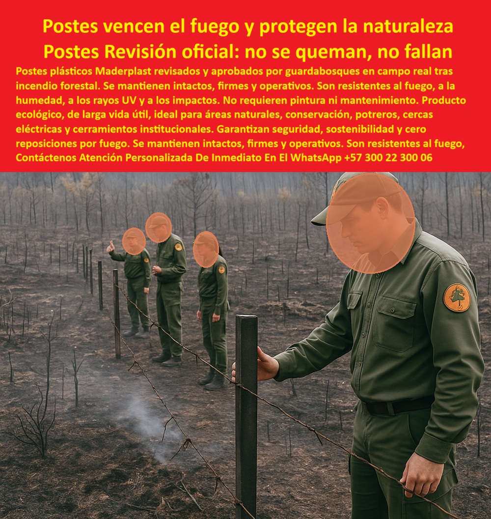 Postes Ignífugos Para Cercas Forestales Postes Con Resistencia Al Fuego Maderplast 0 Hay postes que no se queman en incendios forestales Suministro postes resistentes a fuego forestal con respaldo técnico postes aprobados fuego poste sin daño en terreno afectado por fuego forestal, - poste plástico ecológico resistente en parque natural, - poste verde resistente a temperaturas extremas, - poste estructural aprobado por brigadas verdes en reserva, - poste estructural plástico aprobado por brigadas verdes, - poste inmune al fuego para ganadería extensiva, - poste-resistente-incendio-forestal, - poste inmune al fuego inspeccionado oficialmente, - sistema de cercado plástico funcionando en bosque quemado, - poste ligero y robusto en zonas calcinadas, - La imagen muestra una zona forestal completamente quemada. Varios guardabosques uniformados inspeccionaron una línea de postes plásticos Maderplast que se mantiene perfectamente vertical y funcional, a pesar del incendio. El suelo carbonizado y los arbustos quemados contrastan con la integridad total de los postes, los cuales no presentan colapso, deformación ni deterioro, evidenciando resistencia real al fuego.  Los postes plásticos Maderplast son la mejor solución para zonas protegidas, parques nacionales, sabanas, reservas y proyectos agroambientales con riesgo de incendio. Su tecnología en polímero reciclado técnico les permite soportar fuego directo, rayos UV, humedad y golpes sin perder funcionalidad. No requieren pintura, ni mantenimiento, ni reemplazo tras quemas. Maderplast ofrece un producto certificado en campo, aprobado por cuerpos técnicos y ambientales, ideal para cercas ecológicas, eléctricas o institucionales. Donde otros materiales fallan, Maderplast se mantiene. Postes que vencen el fuego y protegen la naturaleza., - inspección de cercado resistente al fuego en zona calcinada, - poste plástico duradero en zonas de quema estacional, - poste seguro para cerramiento de fincas protegidas, - ¿Qué poste plástico sirve en reservas con riesgo de incendio?, - poste resistente a fuego aprobado por autoridades ambientales, - ¿Qué poste aguanta incendios forestales sin quemarse?, - poste dieléctrico que sobrevive sin afectación al fuego, - poste-durable-en-terreno-calcinado, - poste técnico validado por equipo ambiental, - cerca funcional en bosque quemado con poste vertical, - poste plástico aprobado por guardabosques en zonas incendiadas, - ¿Cuál poste ecológico no se daña con el calor del fuego?, - poste ecológico para conservación en áreas de riesgo térmico, - guardabosques validan poste plástico firme tras incendio forestal, - poste-para-cercas-institucionales, - poste que no se quema en incendios rurales o controlados, - poste-plástico-para-reservas, - poste reciclado ideal para reservas ecológicas, - poste sin deformación tras fuego forestal verificado, - poste-plástico-con-respaldo-técnico, - poste de polietileno técnico inmune a fuego rural, - poste ignífugo con respaldo técnico forestal, - poste de alta ingeniería resistente a calor e impacto, - poste confiable para uso en ecosistemas con incendios, - cerca plástica operativa en ecosistema calcinado, - poste que permanece vertical tras incendios, - poste sin pintura para condiciones extremas forestales, - poste intacto tras incendio, evaluado por autoridad ambiental, - poste-aprobado-por-guardabosques, - poste inmune al fuego validado en campo real, - poste-ecológico-zona-quemada, - poste para proyectos ambientales en parques con incendios, - ¿Hay postes aprobados por guardabosques contra el fuego?, - poste para quemas agrícolas sin deterioro estructural, - poste estructural en área protegida afectada por fuego, - poste-plástico-contra-incendios, - poste plástico firme inspeccionado por personal oficial, - poste plástico revisado por guardabosques tras incendio, - poste plástico reciclado que no propaga llamas, - ¿Dónde conseguir postes ignífugos certificados para áreas protegidas?, - poste-reciclado-anti-fuego, - poste plástico sin mantenimiento para parques nacionales, - poste plástico para sistemas de cercado anti incendio, - poste reciclado firme en zona devastada por calor, - poste-verde-uso-conservación 0 Postes Ignífugos Para Cercas Forestales Postes Con Resistencia Al Fuego Maderplast 0 Hay postes que no se queman en incendios forestales, - Suministro postes resistentes a fuego forestal con respaldo técnico, - postes-aprobados-fuego