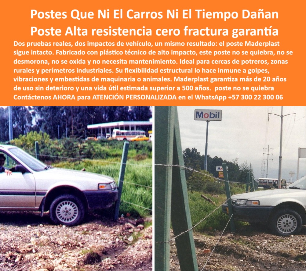 Postes Plásticos A Prueba Impactos Golpes Choques Postes Anti Vandalismo Maderplast 0 estacones que no se quiebran ni desmoronan postes económicos para cercas de potreros instalación profesional de alambres para cerca postes PP poste económico y resistente para potreros inclinados, - poste Maderplast con garantía de 20 años y más, - postes durables para dividir zonas agrícolas, - poste firme y derecho tras impacto de automóvil, - poste Maderplast ideal para fincas y terrenos amplios, - poste que mantiene su forma tras colisión frontal, - postes ideales para zonas rurales con tráfico vehicular, - poste que reemplaza estaca de acero y madera, - poste sin deterioro tras años de uso rural intensivo, - poste-económico-para-fincas, - poste-plastico-impacto-doble-prueba-antivandalismo-maderplast.jpg, - “Comparar postes de plástico reciclado con resistencia a impacto”, - Ubicación: zonas rurales de Mosquera y Madrid, Cundinamarca., - poste-plástico-para-impacto-de-carro, - Poste para potreros rurales con impacto comprobado, - No necesita pintura, mantenimiento ni recubrimiento., - Poste de cerca profesional con alambre bien tensado, - Instalación en cercas con alambre de púas profesional., - Poste plástico Maderplast embestido en dos pruebas reales., - ¿Postes que duren más de 20 años sin mantenimiento?, - Poste reciclado que no requiere pintura ni reparación, - poste-flexible-para-cercas-rurales, - Ideal para cercas de potreros, perímetros y división de fincas., - estacón de plástico resistente a vibración y presión, - La foto de esta imagen muestra dos escenas distintas de impacto real donde un poste plástico Maderplast ha sido embestido por vehículos sin sufrir fractura ni desplazamiento. En la primera escena, un automóvil impacta lateralmente un poste verde que sostiene alambre de púas, en un terreno sin pavimentar, rodeado de vegetación natural. El poste sigue recto y firme, sin evidencia de deformación. En la segunda imagen, otro vehículo ha colisionado con un poste de las mismas características, y aunque el impacto fue frontal, el poste sigue completamente erguido. Ambas pruebas demuestran que el poste Maderplast ni se astilla, ni se quiebra, ni se desmorona. Su estructura fabricada en plástico reciclado técnico de alto impacto lo convierte en un estacón ideal para cercas ganaderas, perimetrales o agrícolas. No requiere pintura, no se oxida, ni se deteriora con el tiempo, ni con el uso intensivo. La cerca está tensada con alambre profesional, lo que garantiza una instalación duradera y resistente. Este tipo de poste ya está instalado con éxito en municipios como Madrid y Mosquera (Cundinamarca), donde ha resistido maquinaria, vibraciones y vandalismo. Maderplast ofrece una garantía de más de 20 años sin mantenimiento y una vida útil superior a los 500 años. Su flexibilidad estructural absorbe golpes sin romperse, siendo la mejor opción frente a postes de concreto, madera o metal. Es tecnología colombiana, sostenible, y creada para el campo de hoy., - poste-antivandalismo-maderplast, - postes plásticos económicos para cercas ganaderas, - ¿Dónde venden postes económicos para potreros?, - No se oxida, no se quiebra, no se astilla., - Poste Maderplast resiste impacto sin deformación ni óxido, - Poste plástico golpeado dos veces sin romperse ni doblarse, - “Modelos de estacones plásticos que no se desmoronan”, - poste-reciclado-para-potreros, - poste para instalación profesional con alambre tensor, - poste PP para impacto de carro en potreros, - Segunda imagen muestra impacto frontal sin deformación., - postes reciclables sin óxido ni pintura, - poste-plástico-anti-impacto, - ¿Qué poste es resistente a impactos y no se oxida?, - poste flexible para impacto sin fractura visible, - poste-que-no-se-quiebra, - Color verde, textura lisa, material reciclado de alta ingeniería., - Poste plástico firme en cercas rurales con doble colisión, - Poste plástico en terreno rústico con doble choque, - Poste flexible, fuerte y con garantía de más de 500 años., - poste con prueba de resistencia a impactos reales, - “Soluciones económicas en postes rurales sin fractura”, - Poste flexible sin fractura usado en zonas agrícolas, - Soporta golpes de maquinaria y presión animal., - poste antivandalismo que resiste embestida de vehículo, - ¿Cuál es el mejor poste para alambre de púas rural?, - Postes firmes, rectos, sin señal de daño., - Poste verde sigue recto tras impacto de dos automóviles, - poste-de-alta-durabilidad, - poste reciclado para cerca de perímetro rural, - poste-para-alambre-de-púas, - poste-sin-óxido-ni-mantenimiento, - poste plástico que no se quiebra ni desmorona, - ¿Qué poste plástico no se rompe con un carro?, - poste plástico de bajo costo y alto rendimiento, - “Postes antivandalismo para fincas y terrenos de cultivo”, - poste Maderplast para instalación de cercas rurales, - Poste Maderplast sin daño visible tras impactos de carro, - poste plástico para alambre de púas profesional, - postes plásticos que no requieren mantenimiento, - poste de alta ingeniería plástica con memoria estructural, - poste resistente para embestida animal o maquinaria, - Primera imagen muestra impacto lateral sin fractura visible., - “Cerca profesional con postes plásticos y alambre de púas” Postes Plásticos A Prueba Impactos Golpes Choques Postes Anti Vandalismo Maderplast 0 estacones que no se quiebran ni desmoronan, - postes económicos para cercas de potreros, - instalación profesional de alambres para cerca, postes PP