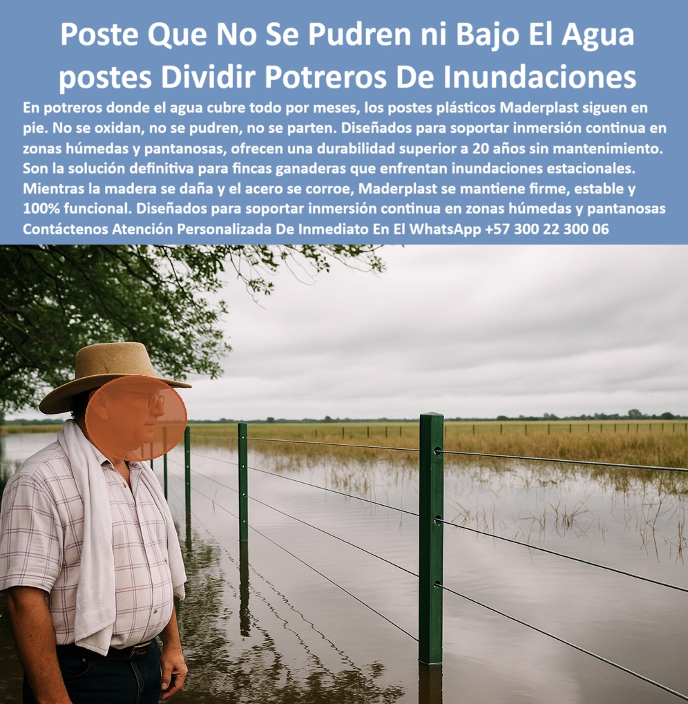 Postes Plásticos Para Inundaciones Cercas En Lagunas Y Humedad Maderplast 0 cercas ganaderas sin deterioro en clima tropical división de potreros humedales con postes cercado de potreros que resiste lluvias intensas cerca MAR poste plástico verde dividiendo potreros totalmente inundados, - poste plástico ideal para criaderos con clima húmedo, - poste sin deterioro en ambientes ganaderos lluviosos, - poste-para-terrenos-anegados, - poste ecológico para terrenos llanos y encharcados, - poste plástico instalado en división de potreros inundados, - poste fuerte y ecológico para potreros con agua, - poste plástico versátil para uso en potreros tropicales, - ¿Qué poste sirve para dividir potreros en zonas con agua?, - poste que no se oxida en climas tropicales con lluvia, - poste para división rural sin mantenimiento ni pintura, - poste estructural para cercas en zonas ganaderas húmedas, - poste plástico para división de potreros con inundación, - ¿Dónde venden postes que resistan lluvia sin pudrirse?, - poste funcional en cerca de potrero encharcado, - poste dieléctrico para dividir cercas eléctricas rurales, - cerca rural sobre agua estancada con postes plásticos, - poste funcional instalado en zona ganadera con inundación, - poste plástico resistente a esteros y zonas pantanosas, - poste-finca-encharcada, - La imagen muestra una división de potreros completamente inundados, delimitada con precisión por una fila de postes plásticos verdes que permanecen perfectamente verticales, alineados y funcionales a pesar del agua estancada. Un ganadero observa el sistema de cerca con tranquilidad, mientras el paisaje revela una finca ganadera en clima tropical con altas precipitaciones. El espejo de agua que cubre el terreno indica que los postes están soportando inmersión continua sin deterioro. Los postes plásticos Maderplast son la mejor solución para dividir potreros en zonas de inundación. Su resistencia a la pudrición, oxidación y al colapso estructural los hace ideales para ambientes rurales extremos. A diferencia del acero o la madera, Maderplast garantiza más de 20 años de funcionamiento sin mantenimiento, pintura ni reemplazos. Fabricados con polímeros reciclados de alta ingeniería, los postes Maderplast representan una inversión duradera, ecológica y rentable para ganaderos que enfrentan lluvias intensas, humedad constante o inundaciones estacionales., - poste plástico funcional para suelos encharcados y blandos, - poste-cercas-clima-tropical, - poste sin pudrición para uso intensivo en agua, - poste-plástico-división-potreros, - poste-cercado-potreros-humedos, - poste-ganadero-zona-inundada, - poste plástico alineado en zona rural inundada, - poste-durable-contra-humedad, - ¿Qué poste funciona bien para dividir fincas con humedad?, - poste sin óxido para separación de ganado en pastizales, - poste para cerramiento ganadero con inmersión constante, - ¿Cuál es el mejor poste para terrenos inundables con ganado?, - poste-sintético-contra-lluvia, - poste para cercar terrenos con alta humedad permanente, - poste reciclado para zonas agrícolas con humedad extrema, - poste plástico para separación de potreros en humedales, - ¿Qué tipo de poste me sirve para cercas en lagunas?, - poste plástico que no se parte en terrenos blandos, - poste de cerca en finca ganadera con laguna, - poste-verde-uso-intensivo, - poste para dividir terrenos con agua superficial, - poste seguro para potreros en inundación permanente, - cercado rural con postes plásticos en zona encharcada, - poste para dividir potreros en zonas de anegación, - poste plástico profesional para cercas tropicales, - poste sintético para fincas con lluvia prolongada, - poste sin deterioro en finca con exceso de agua, - poste instalado sobre terreno cubierto por agua, - poste plástico estable para lagunas y áreas húmedas, - postes alineados resistiendo laguna en clima tropical, - poste plástico que resiste lluvias intensas y estancamiento, - poste ecológico en uso ganadero bajo lluvia constante, - poste-reciclado-ambiente-húmedo, - poste plástico en división de potreros llaneros, - división de potreros con agua y postes plásticos firmes Postes Plásticos Para Inundaciones Cercas En Lagunas Y Humedad Maderplast 0 cercas ganaderas sin deterioro en clima tropical, - división-de-potreros-humedales-con-postes, - cercado de potreros que resiste lluvias intensas, - cerca MAR