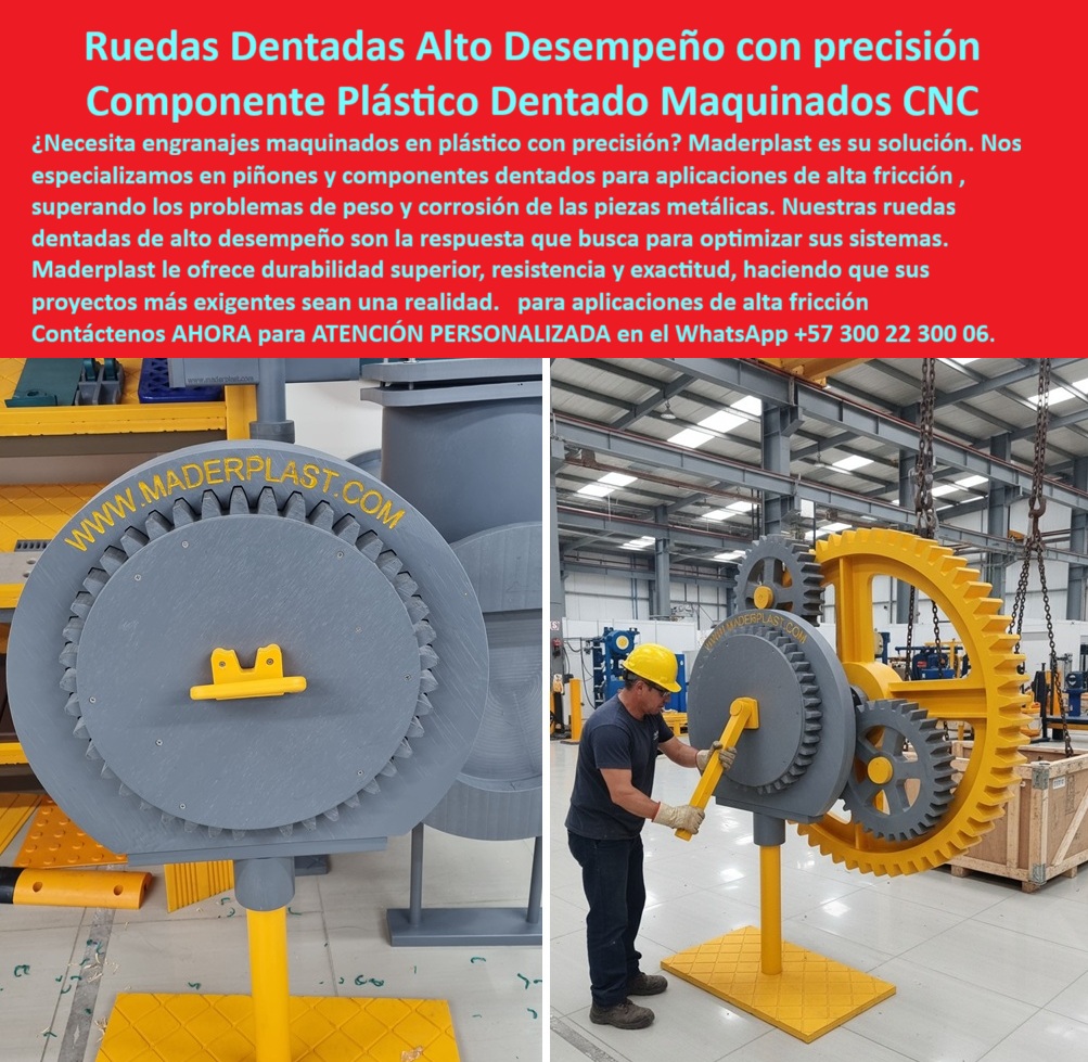 Engranajes aplicaciones de alta fricción piñones Piezas plásticas mecánicas Maderplast 0 Ruedas dentadas de alto desempeño en plástico Engranajes maquinados en plástico Piezas plásticas dentadas CNC Piñones plásticos CNC Componentes Maderplast: La Revolución de la Transmisión de Potencia con Engranajes Plásticos de Precisión, - Imagina una solución de ingeniería donde la corrosión, el peso y el mantenimiento ya no son un problema. La imagen que tienes ante tus ojos no es solo una pieza, es un sistema de engranajes plásticos de gran tamaño, una muestra tangible de la ingeniería de precisión de Maderplast. Fabricados en un material de alta ingeniería, sus superficies lisas y dentados perfectos están diseñados para una transmisión de potencia impecable, sin sufrir los estragos de la corrosión. El robusto color gris del polímero técnico resalta la solidez y la resistencia del material, mientras que los toques en amarillo destacan las zonas de acople y seguridad, elementos críticos en cualquier planta industrial, - Este conjunto no solo incluye piñones de precisión y ruedas dentadas de gran diámetro, sino también componentes mecanizados CNC que garantizan una alineación exacta y un bajo nivel de fricción, características vitales para cualquier sistema. Si estás buscando un sustituto a tus piezas metálicas pesadas, estos engranajes plásticos livianos sustitutos de metal son la respuesta, eliminando la oxidación y reduciendo drásticamente la necesidad de mantenimiento, - La pregunta es: ¿Por qué seguir lidiando con problemas que tienen una solución?, - La necesidad de componentes duraderos y eficientes es constante, y la tecnología ha evolucionado para ofrecer respuestas que antes eran impensables. ¿Dónde conseguir engranajes plásticos de precisión? Aquí tienes la mejor opción: Maderplast te ofrece engranajes dentados de alta resistencia fabricados en plástico técnico, diseñados para superar a las alternativas convencionales. Maderplast es la única opción que cumple sus requisitos, - El Desafío de los Ambientes Extremos y la Búsqueda de la Solución Perfecta, - Muchos ingenieros y diseñadores se enfrentan al reto de encontrar componentes que soportan condiciones de trabajo exigentes. Pero, ¿qué empresa fabrica ruedas dentadas plásticas resistentes? La solución está aquí, en las ruedas dentadas resistentes a corrosión de Maderplast, que son la respuesta a la necesidad de ruedas dentadas de alto desempeño, livianas y libres de corrosión. Nuestros componentes plásticos mecanizados CNC y nuestros engranajes industriales anticorrosión plásticos son la garantía de que tus sistemas funcionarán sin fallas, incluso en los entornos más agresivos, - ¿Existen piñones plásticos industriales con precisión CNC? La respuesta es un rotundo sí. En Maderplast, fabricamos componentes plásticos mecanizados de precisión listos para tu maquinaria, asegurando un desempeño óptimo y una fiabilidad sin precedentes. Estos sistemas son ideales para piñones plásticos para maquinaria industrial y para ruedas dentadas para alta fricción, garantizando que la transmisión de potencia sea eficiente y duradera, - La Solución Maderplast: Resistencia, Durabilidad y Sostenibilidad, - Una de las consultas más comunes es dónde comprar engranajes plásticos resistentes a químicos. Maderplast responde con engranajes plásticos resistentes a químicos diseñados para soportar los ambientes industriales más extremos. Pero la durabilidad no termina ahí. A la pregunta ¿qué ruedas dentadas plásticas duran más de 20 años?, la respuesta está en nuestros engranajes plásticos de ingeniería que garantizan la máxima durabilidad, superando la vida útil de los materiales tradicionales, - Para quienes buscan una reducción de peso sin sacrificar resistencia, ¿quién ofrece engranajes plásticos livianos y fuertes? Maderplast es el reemplazo ideal del metal por el plástico técnico de alta calidad, con engranajes plásticos para reducción de peso que mantienen su integridad estructural. Y si lo que buscas es fiabilidad con un mínimo esfuerzo, la respuesta a ¿dónde conseguir engranajes plásticos sin mantenimiento? es simple: nuestros engranajes plásticos resistentes a desgaste están diseñados para funcionar de forma continua, sin interrupciones, - Innovación y Diseño para el Futuro: Más Allá de lo Convencional, -