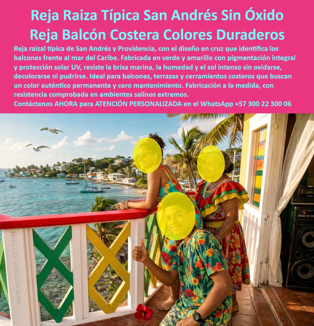 Balcones Típicos Caribeños Barandas Ornamentales Maderplast - Rejas Típicas de San Andrés y Providencia Inoxidables Duraderas, Cerramientos de zonas costeras con pigmentación y protección solar, Rejas raizales de San Andrés y Providencia Balcones Balcones Típicos Caribeños Barandas Ornamentales Maderplast Rejas Típicas de San Andrés y Providencia Inoxidables Duraderas Cerramientos de zonas costeras con pigmentación y protección solar Rejas raizales de San Andrés y Providencia Balcones