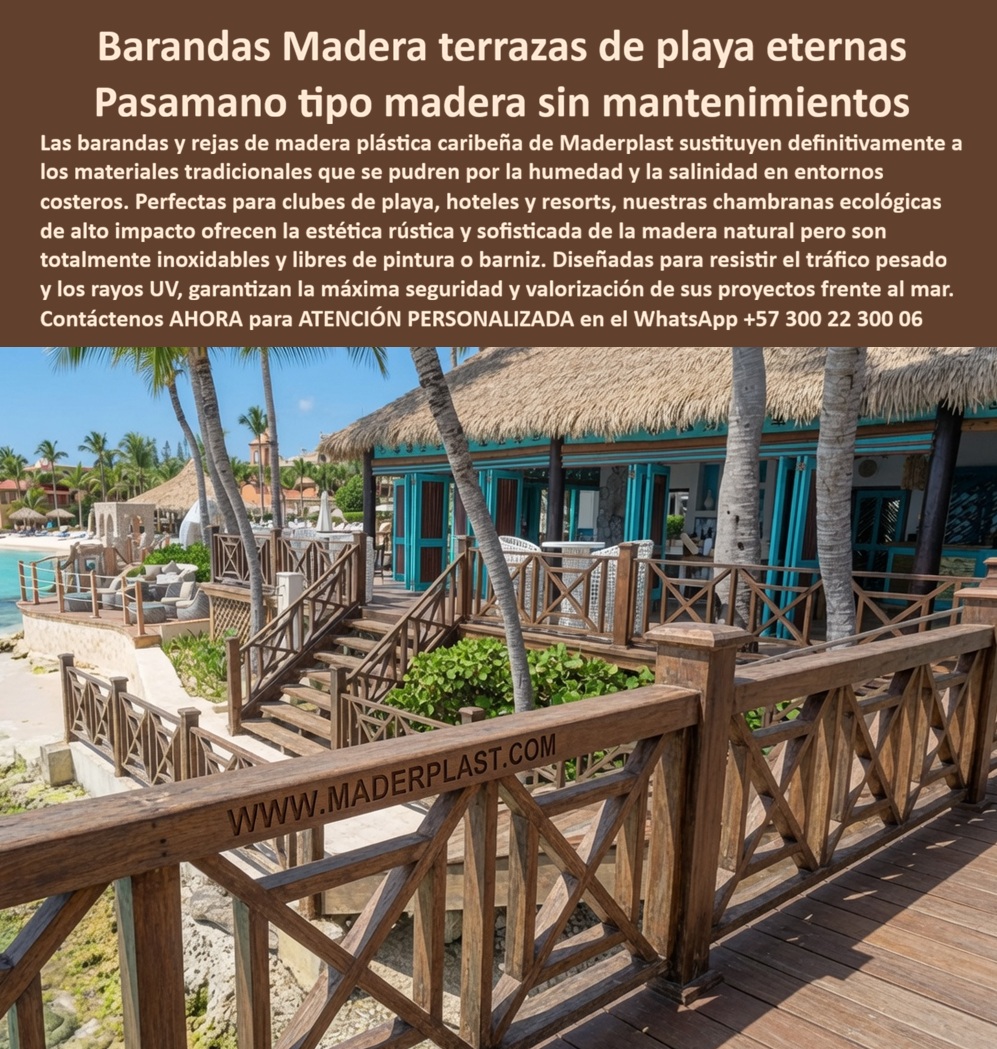 Baranda Madera Plástica Caribeña Rejas Chambranas Maderplast - Baranda Típica Caribeña Madera Plástica Inoxidable Duradera, Barandas Decorativas Turismo Caribeño, Barandas Clubes Playa, Barandas Tipo Madera Ambientes Tropicales, Baranda Tropical Baranda Madera Plástica Caribeña Rejas Chambranas Maderplast Baranda Típica Caribeña Madera Plástica Inoxidable Duradera Barandas Decorativas Turismo Caribeño Barandas Clubes Playa Barandas Tipo Madera Ambientes Tropicales Baranda Tropical