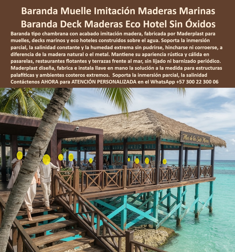Baranda Madera Plástica Caribeña Rejas Chambranas Maderplast - Barandas Eco Hoteles Frente Al Mar, Baranda Muelle Caribeño Imitación Madera Anticorrosiva, Barandas Islas Y Zonas Costeras, Barandas Muelles Y Decks Marinos, Rejas Chambranas tipicas Baranda Madera Plástica Caribeña Rejas Chambranas Maderplast Barandas Eco Hoteles Frente Al Mar Baranda Muelle Caribeño Imitación Madera Anticorrosiva Barandas Islas Y Zonas Costeras Barandas Muelles Y Decks Marinos Rejas Chambranas tipicas