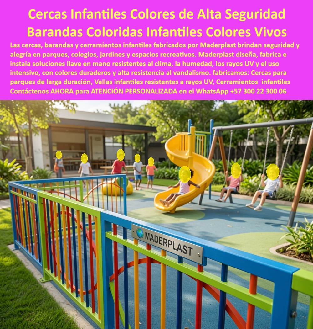 Cerca Infantil Alegre Vallas Cercas Infantiles De Colores Vivos Maderplast - Barandas Infantiles Anticorrosivas Espacios Públicos, Cercados Decorativos Infantiles en Colores Vivos Fácil Instalación, Cercas De Colores Alegres Para Espacios Recrear Cerca Infantil Alegre Vallas Cercas Infantiles De Colores Vivos Maderplast Barandas Infantiles Anticorrosivas Espacios Públicos Cercados Decorativos Infantiles en Colores Vivos Fácil Instalación Cercas De Colores Alegres Para Espacios Recrear