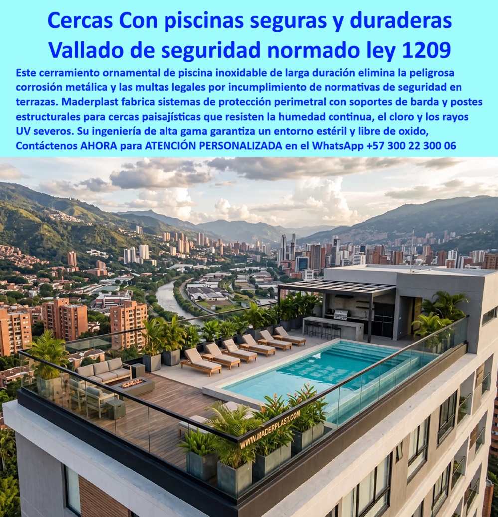 Cerramiento De Piscinas Normalizado 1209 Vallado Seguridad Maderplast - Cerramiento Ornamental Piscina Inoxidable Larga Duración, Cercados ornamentales de exteriores libres de mantenimiento, Postes Estructurales Cerca Paisajísticas, Soporte barda Cerramiento De Piscinas Normalizado 1209 Vallado Seguridad Maderplast Cerramiento Ornamental Piscina Inoxidable Larga Duración Cercados ornamentales de exteriores libres de mantenimiento Postes Estructurales Cerca Paisajísticas Soporte barda