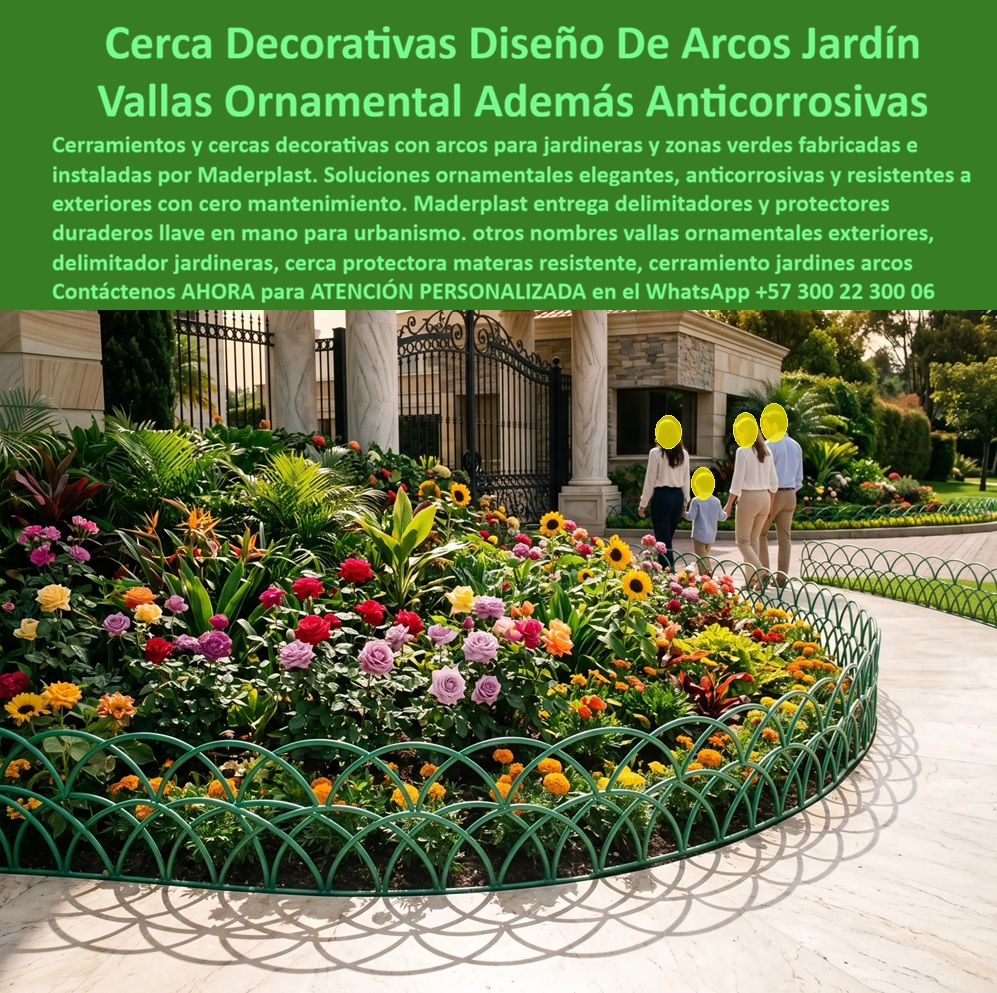 Cerramiento jardineras Cerca Decorativa Arcos Jardín Maderplast - Cerco ornamental, Cerramientos urbanismo, Vallas Ornamentales Arcos Saltaranas Elegantes Anticorrosivas Exteriores, Delimitador de zonas verdes, Protector de materas, Protección aa Cerramiento jardineras Cerca Decorativa Arcos Jardín Maderplast Cerco ornamental Cerramientos urbanismo Vallas Ornamentales Arcos Saltaranas Elegantes Anticorrosivas Exteriores Delimitador de zonas verdes Protector de materas Protección aa