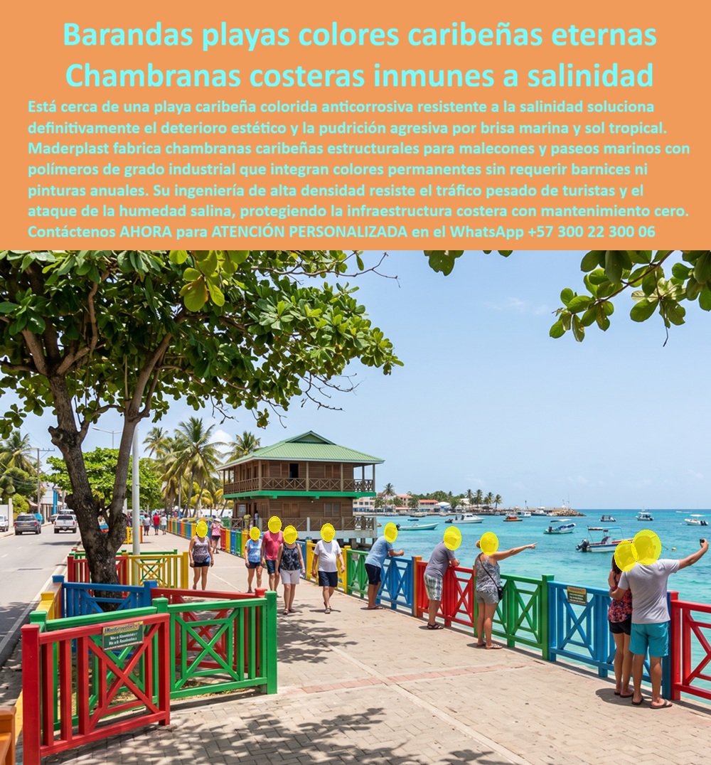 Cerramientos zonas costeras caribeñas Cercas Barandas Maderplast - Cercas de balcones coloridos libres de mantenimiento, Cerca Playa Caribeña Colorida Anticorrosiva Resistente Salinidad, Chambranas caribeñas estructurales malecones paseos marinos Cerramientos zonas costeras caribeñas Cercas Barandas Maderplast Cercas de balcones coloridos libres de mantenimiento Cerca Playa Caribeña Colorida Anticorrosiva Resistente Salinidad Chambranas caribeñas estructurales malecones paseos marinos