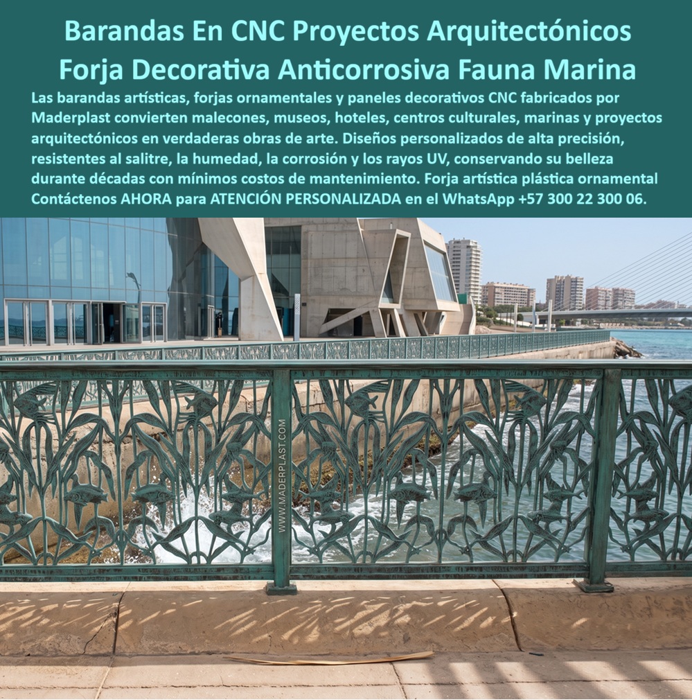 Forja Artística Plástica CNC Barandales artísticos personalizados Maderplast - Barandas Decorativas Proyectos Icónicos, Diseños CNC Inspirados En Fauna Marina, Cancela Artística Forja CNC Imitación Hierro Garantizada, Baranda Decorativa Resisten Forja Artística Plástica CNC Barandales artísticos personalizados Maderplast Barandas Decorativas Proyectos Icónicos Diseños CNC Inspirados En Fauna Marina Cancela Artística Forja CNC Imitación Hierro Garantizada Baranda Decorativa Resisten