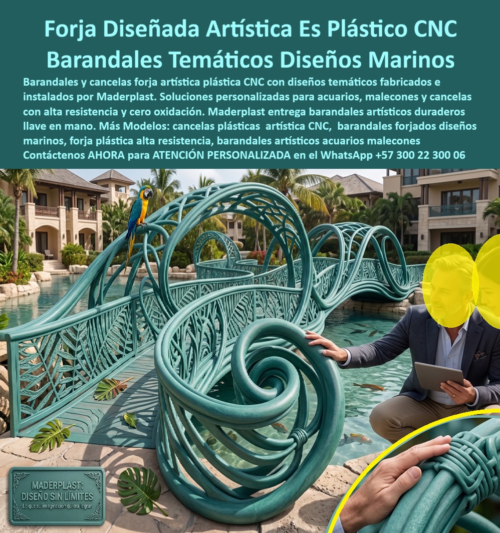 Forja Artística Plástica CNC Barandales artísticos personalizados Maderplast - Barandas Temáticas Para Acuarios Y Malecones, Barandales Forja Plástica Artística con Diseños CNC para Cancelas y Escaleras, Cancelas y Barandales Forjados Artísticos Forja Artística Plástica CNC Barandales artísticos personalizados Maderplast Barandas Temáticas Para Acuarios Y Malecones Barandales Forja Plástica Artística con Diseños CNC para Cancelas y Escaleras Cancelas y Barandales Forjados Artísticos