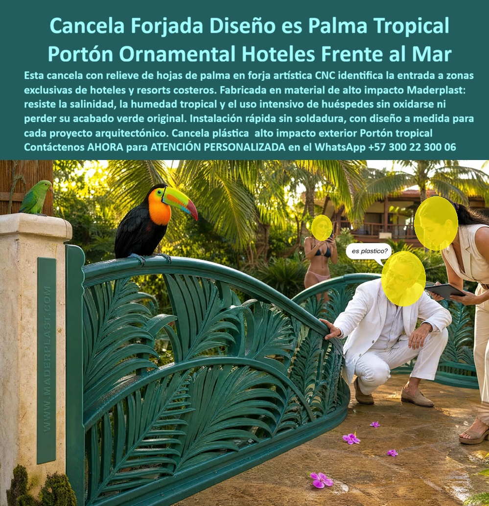Forja Artística Plástica CNC Barandales artísticos personalizados Maderplast - Cancela Diseño Artístico Forjado Plástico Fácil Instalación, Elementos Arquitectónicos Con Diseño Marino, Barandas Ornamentales Hoteles Frente Al Mar Pasamanos Forja Artística Plástica CNC Barandales artísticos personalizados Maderplast Cancela Diseño Artístico Forjado Plástico Fácil Instalación Elementos Arquitectónicos Con Diseño Marino Barandas Ornamentales Hoteles Frente Al Mar Pasamanos