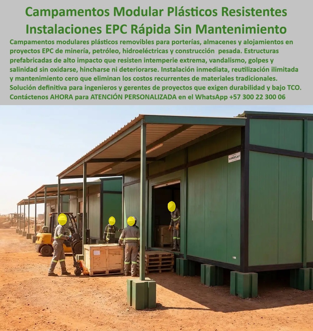 Campamento Portería Almacén Campamentos Alojamientos EPC Maderplast Campamentos EPC Hidroeléctricas Minería y Petróleo Campamentos Removibles EPC Construcción Instalaciones prefabricadas EPC proyectos de infraestructura Estructuras