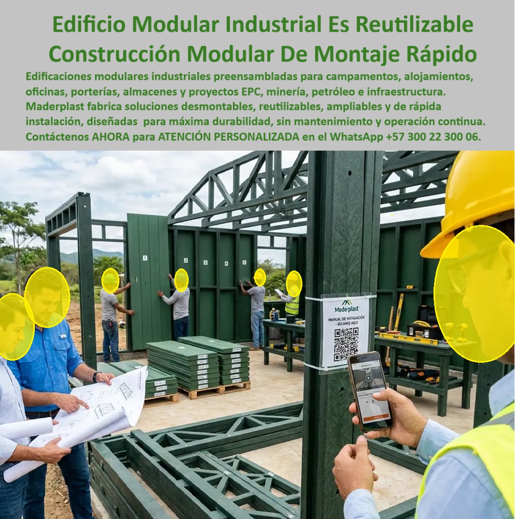 Campamento Portería Almacén Campamentos Alojamientos EPC Maderplast Edificaciones provisionales preensambladas y removibles grandes proyectos Campamentos Reutilizables diseño Ingeniería soluciones modulares minería edificio modular