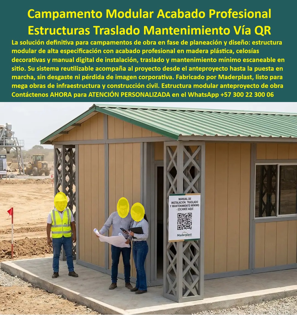 Campamentos Prefabricados Alta Calidad Smart Campamento Maderplast Campamentos modulares reutilizables de alta especificación megaobras Campamentos con Acabado Profesional Campamentos Inteligentes Reutilizables Estructuras Modulares