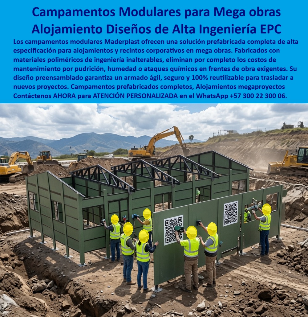 Campamentos Prefabricados Completos Diseño Campamentos Maderplast Alojamientos Modulares Megaproyectos Campamentos modulares reutilizables alta especificación megaobras campamentos corporativos de alta ingeniería Campamentos de obra A