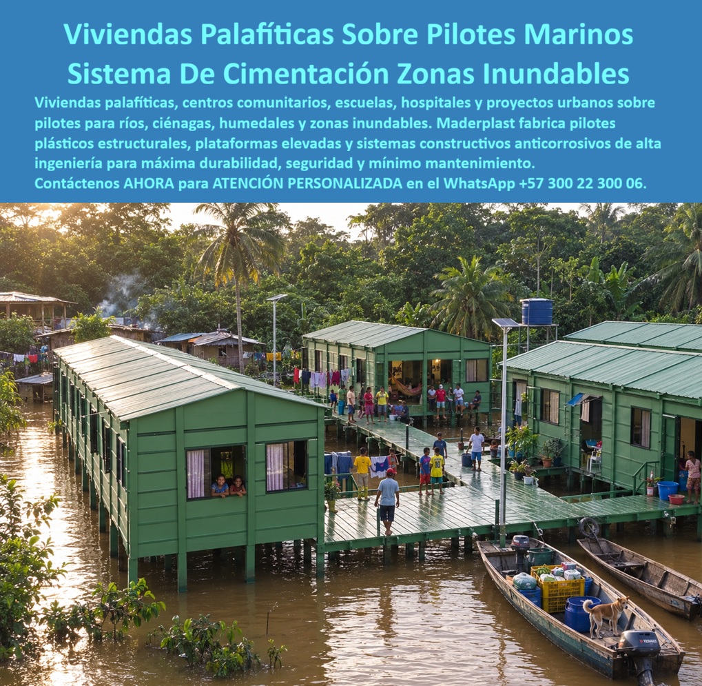 Estructura Palafítica Construcciones Elevadas Sobre Pilotes Maderplast pilotes marinos Sistema de Viviendas Palafíticas sobre Pilotes pilotes marinos Estructurales Construcciones Palafíticas pilotes ríos Sistema de Cimentación Palafíto
