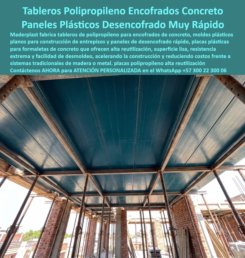 Tableros De Polipropileno Para Encofrados De Concreto Maderplast Moldes plásticos planos construcción de entrepisos Paneles Plásticos Desencofrado Rápido Placa Plástica Formaletas de Concreto Paneles Sistema Encofrado Plástico Panel