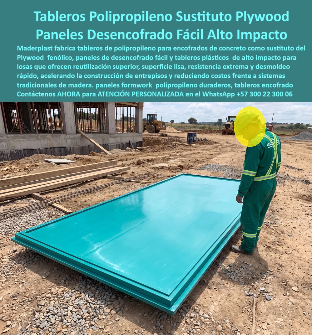 Tableros De Polipropileno Para Encofrados De Concreto Maderplast Sustituto del plywood fenólico encofrados Paneles Desencofrado Fácil Tableros plásticos encofrado de losas Tablero plástico de alto impacto losas Tablero reutilizable
