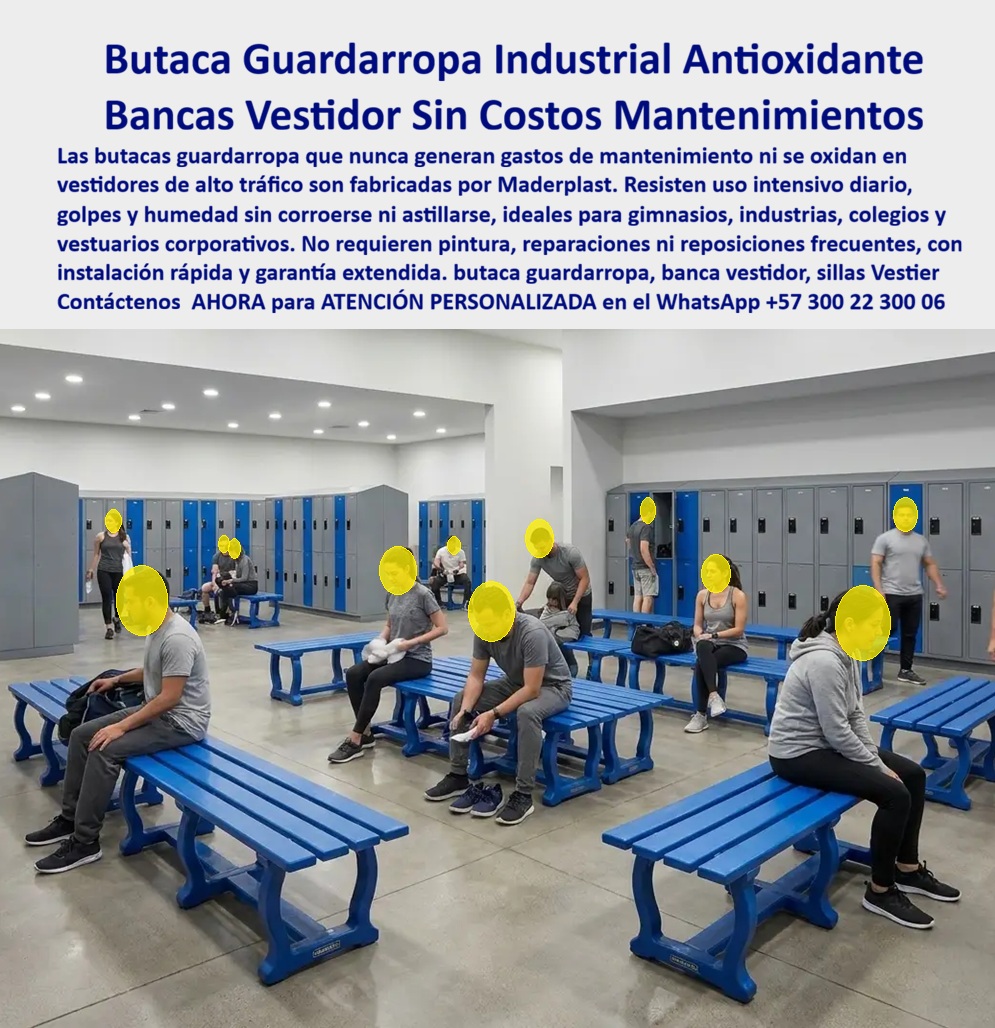 Asientos Para Guardarropas Silla locker Mobiliario Para Vestidores Maderplast vestidores Con Bancas Y Lockers Mobiliario Para Vestidores Con Bancas Lockers Industriales Butaca guardarropa industrial sin mantenimiento evita costos Gastos