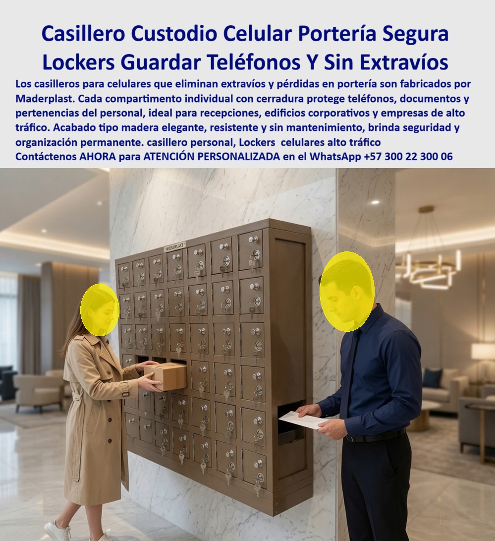 Casillero De Madera Para Cargar Celulares Locker Casillas Maderplast Muebles guardar teléfonos contra extravíos en portería Casilleros Celulares Que Organizan Y Protegen El Personal Casilleros celulares en recepción portería y empresas