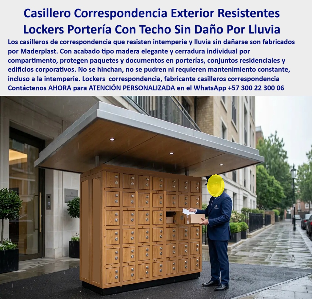 Casillero De Madera Para Correspondencia Locker Casillas Maderplast Mueble organizador para correspondencia en empresas y oficinas Lockers para porterias con puertas transparentes y cerradura individual Mueble corporativo para guardar A