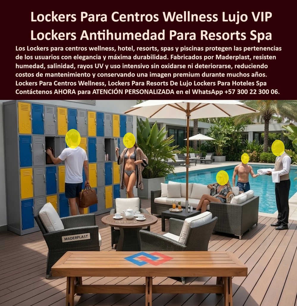 Casilleros Centros Wellness Guardarropa Ejecutivo De Lujo Lockers Maderplast Lockers Que Combinan Elegancia Higiene Y Durabilidad Casilleros premium para resorts y área wellness Lockers Para Proyectos Arquitectónicos De Lujo Mobiliario