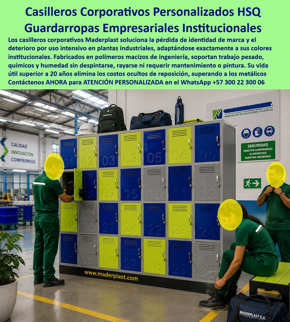 Casilleros Personalizados Para Empresas Lockers con logotipo Maderplast Guardarropas empresariales de colores personalizados Lockers Corporativos En Colores Institucionales Con Diseño Personalizado Lockers Personalizados Con Colores Logo