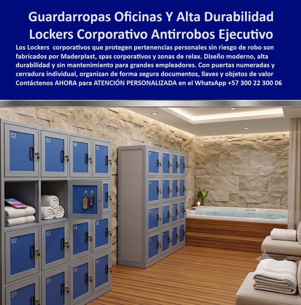 Fabricantes de locker para oficinas Casillero Corporativo Antirrobo Maderplast Alta Durabilidad Guardarropas ejecutivos Guardarropas corporativos modernos Locker para grandes Locker Ejecutivo Corporativo Organización Segura Spa