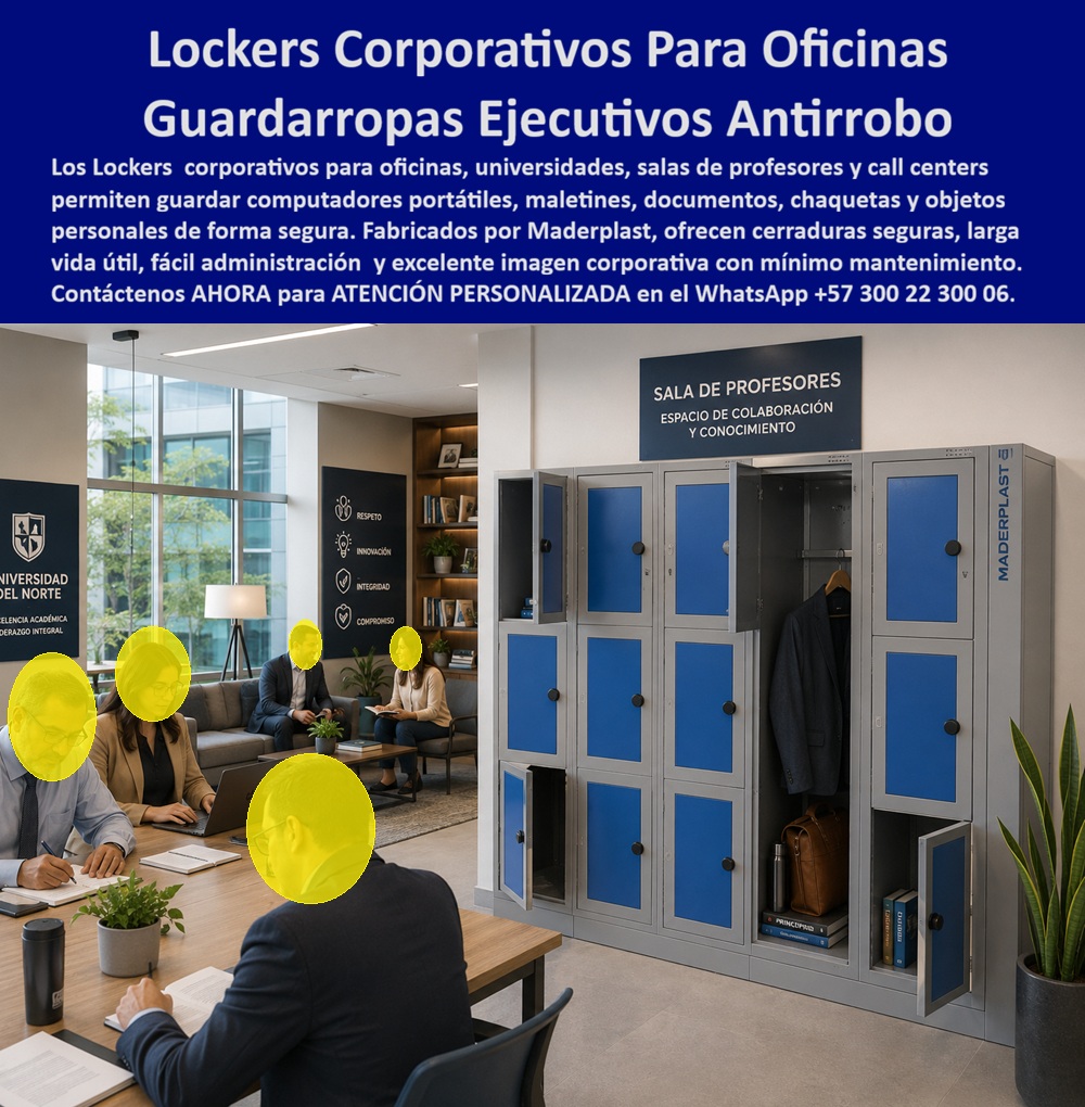 Fabricantes de locker para oficinas Casillero Corporativo Antirrobo Maderplast Guardarropas ejecutivos de imagen corporativa limpia Locker Call Center Alta Rotación Fácil Administración Segura Locker para Guardar alta rotación personal