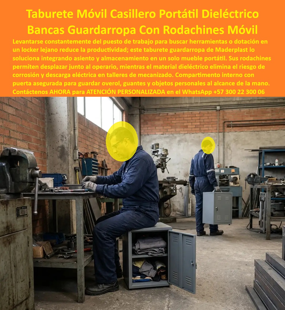 Guardarropa Tipo Banca Industrial Taburete Silla Guardarropa Portátil Maderplast Casillero Asiento Con Rodachines Antióxido Gabinete Asiento Resistente Talleres Y Producción Industrial Silla Locker Multifuncional Para Puestos De T