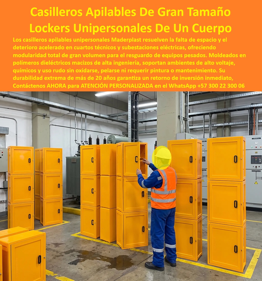 Locker individual Locker personalizado Locker unipersonal Maderplast Casilleros apilables para vestier de gran tamaño Casillero industrial unipersonal Lockers Unipersonales Modulares Gran Tamaño Seguros Locker De Un Cuerpo Industrial