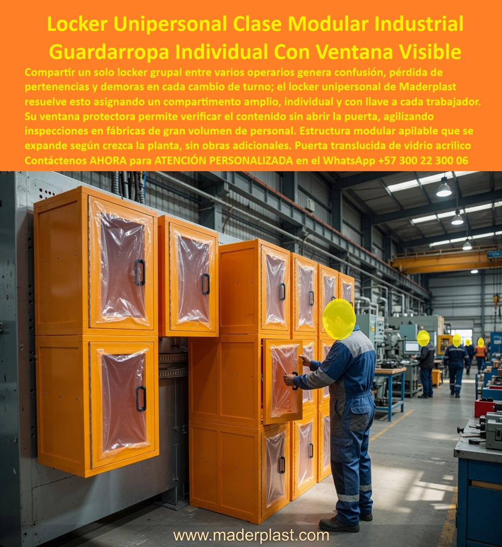 Locker individual Locker personalizado Locker unipersonal Maderplast Guardarropa industrial unipersonal Locker individual modular Locker Unipersonal de Empresas Locker personal para fábricas Locker unipersonal de gran tamaño con llaves