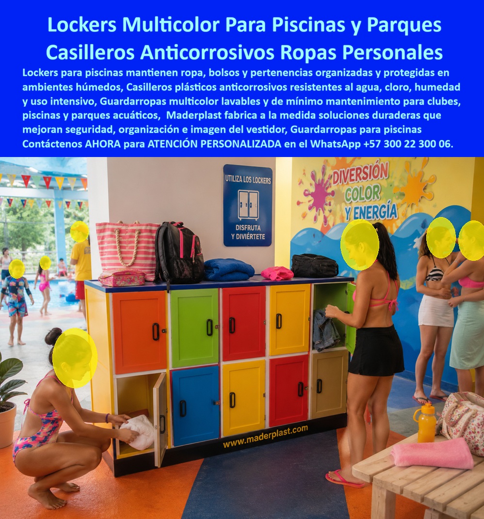 Lockers Decorativos Nuevos Diseños Guardarropa Colores Maderplast Guardarropas Piscinas Lockers para toboganes de alta resistencia Guardarropas con cubierta zonas institucionales Lockers Exterior De Alta Durabilidad Cualquier